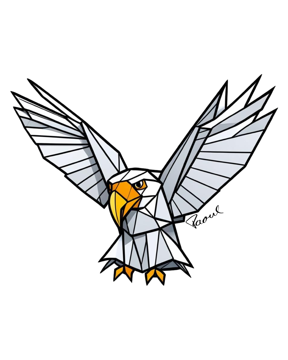 DryBlend® T-Shirt - Origami der weiße Adler