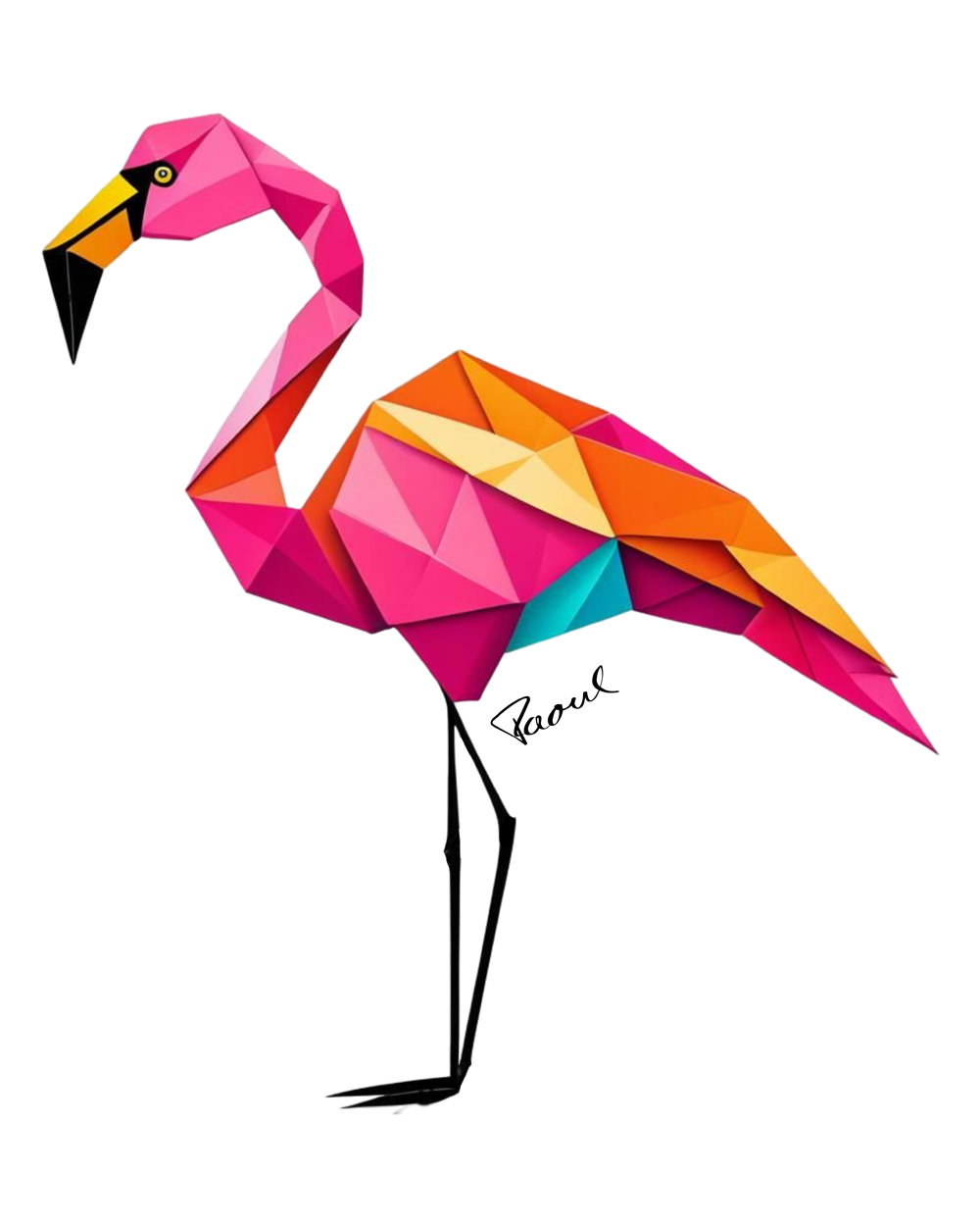 DryBlend® T-Shirt - Origami rosa Flamingo
