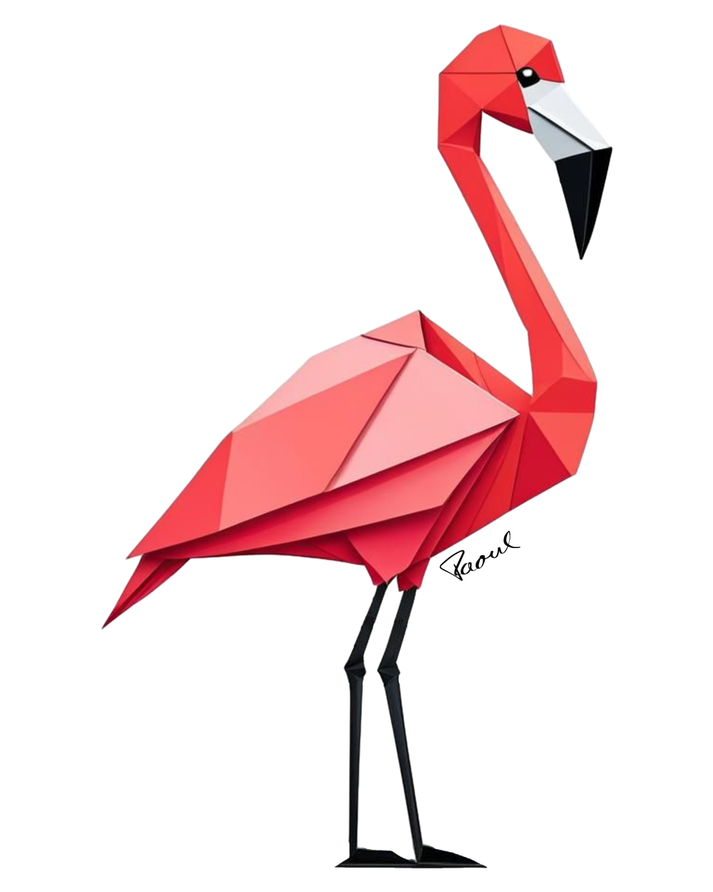 DryBlend® T-Shirt - Origami rote Flamingo