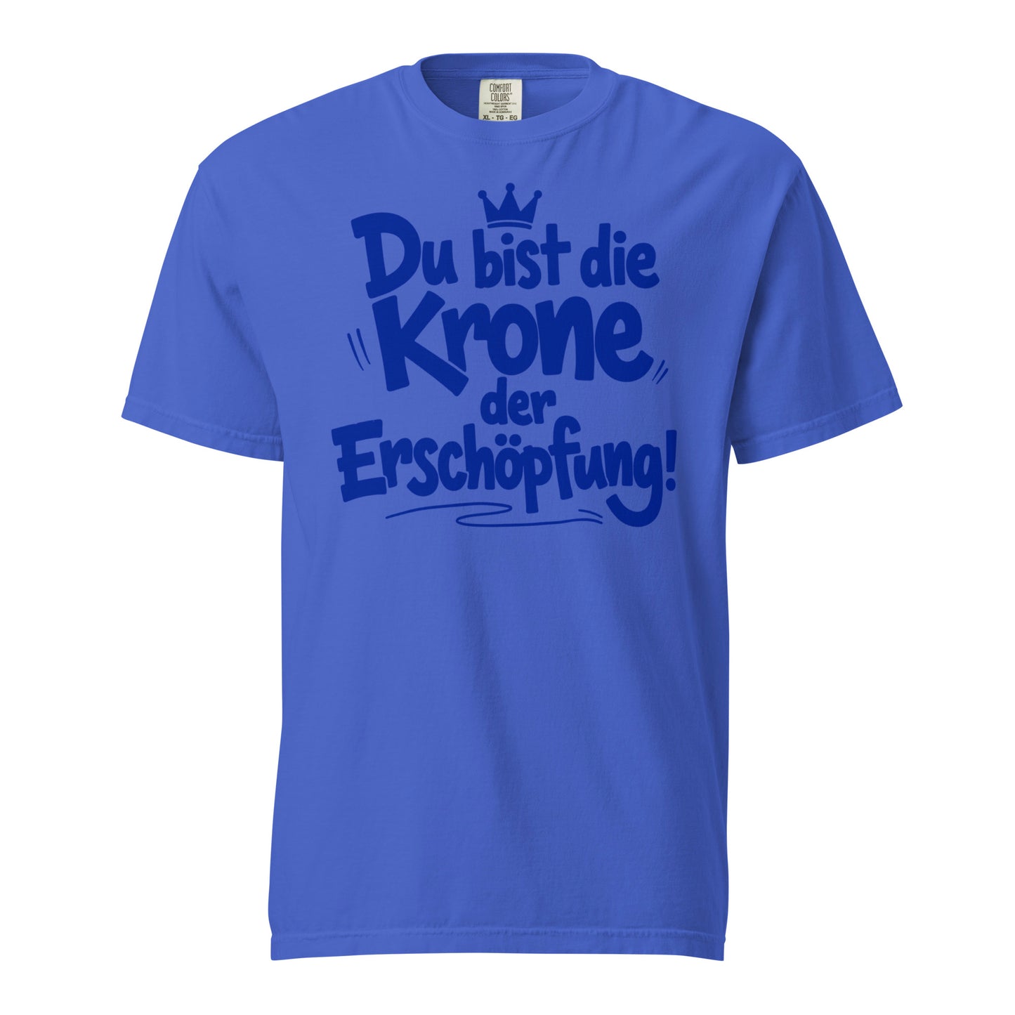 Schweres textilgefärbtes Herren-T-Shirt - Du bist die Krone