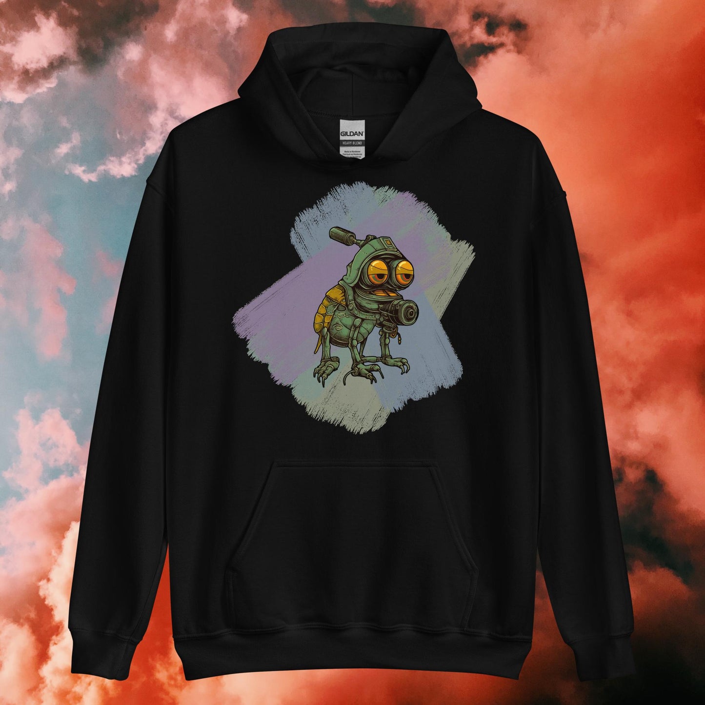 Damen-Kapuzenpullover - niedliches Blechmonster