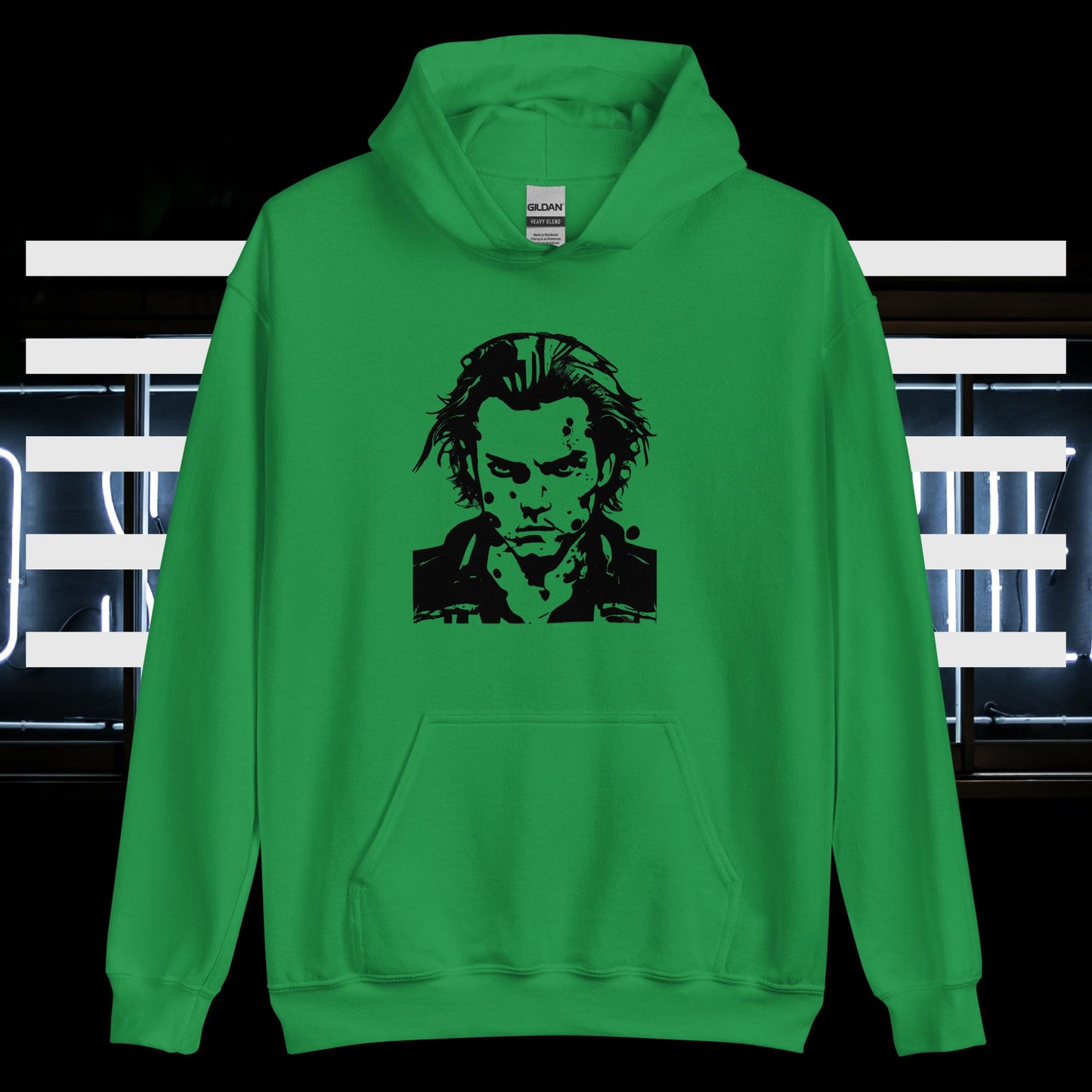 Damen-Kapuzenpullover - Kopf Silhouette (schwarz)