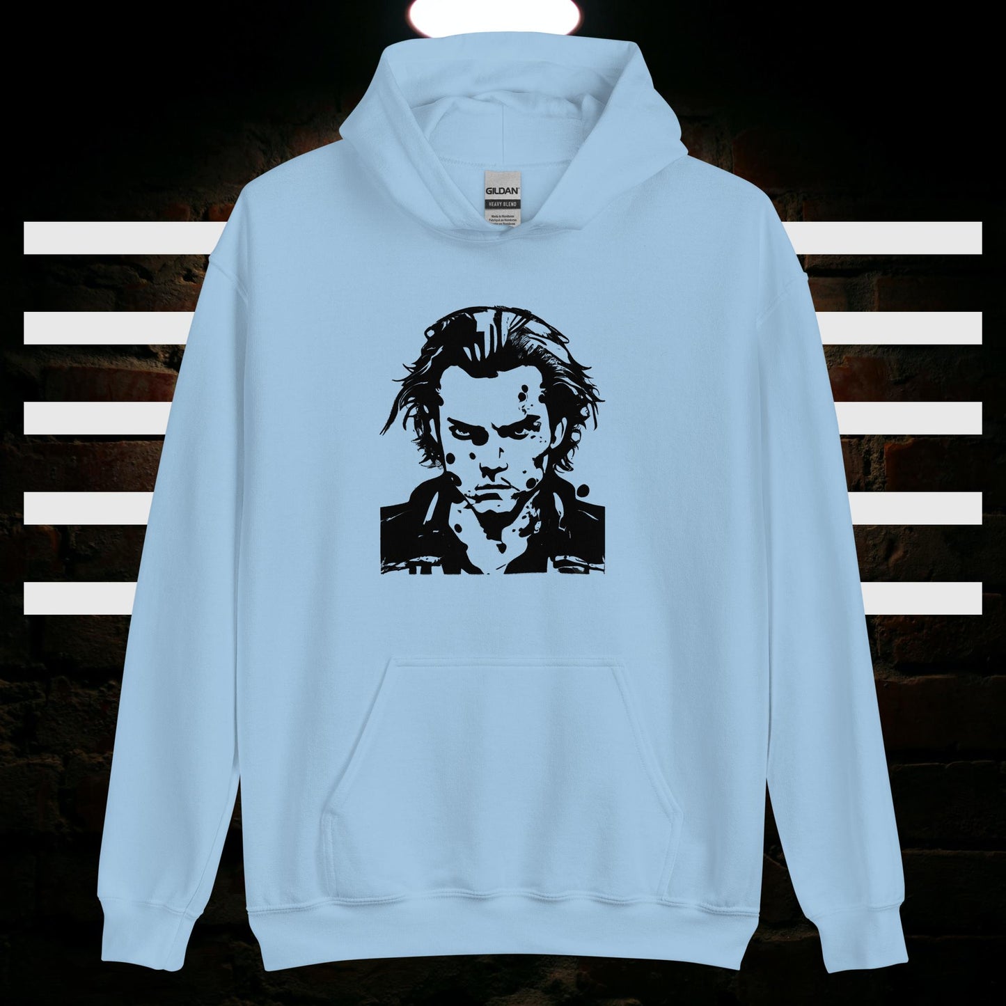 Herren-Kapuzenpullover - Kopf Silhouette (schwarz)