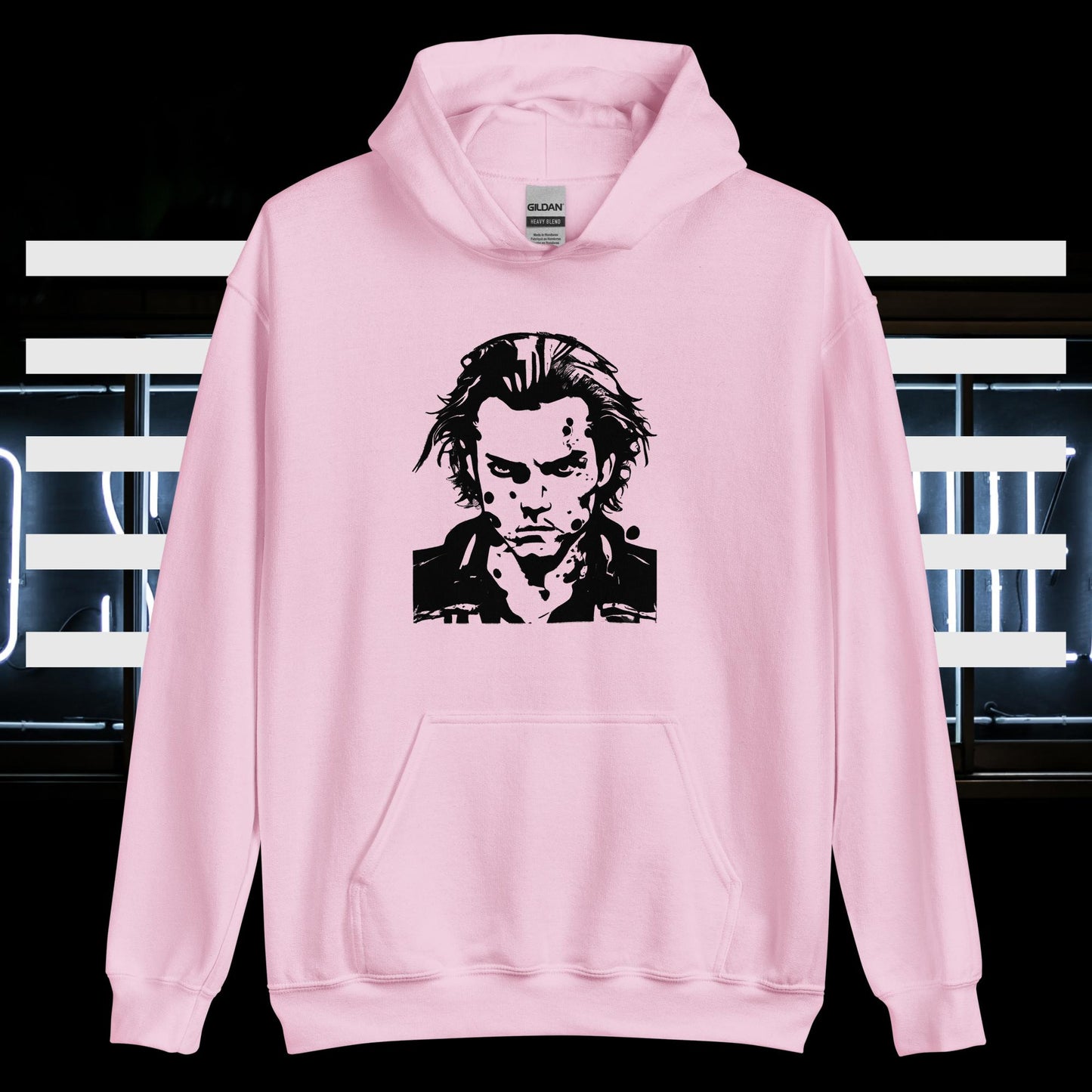 Damen-Kapuzenpullover - Kopf Silhouette (schwarz)
