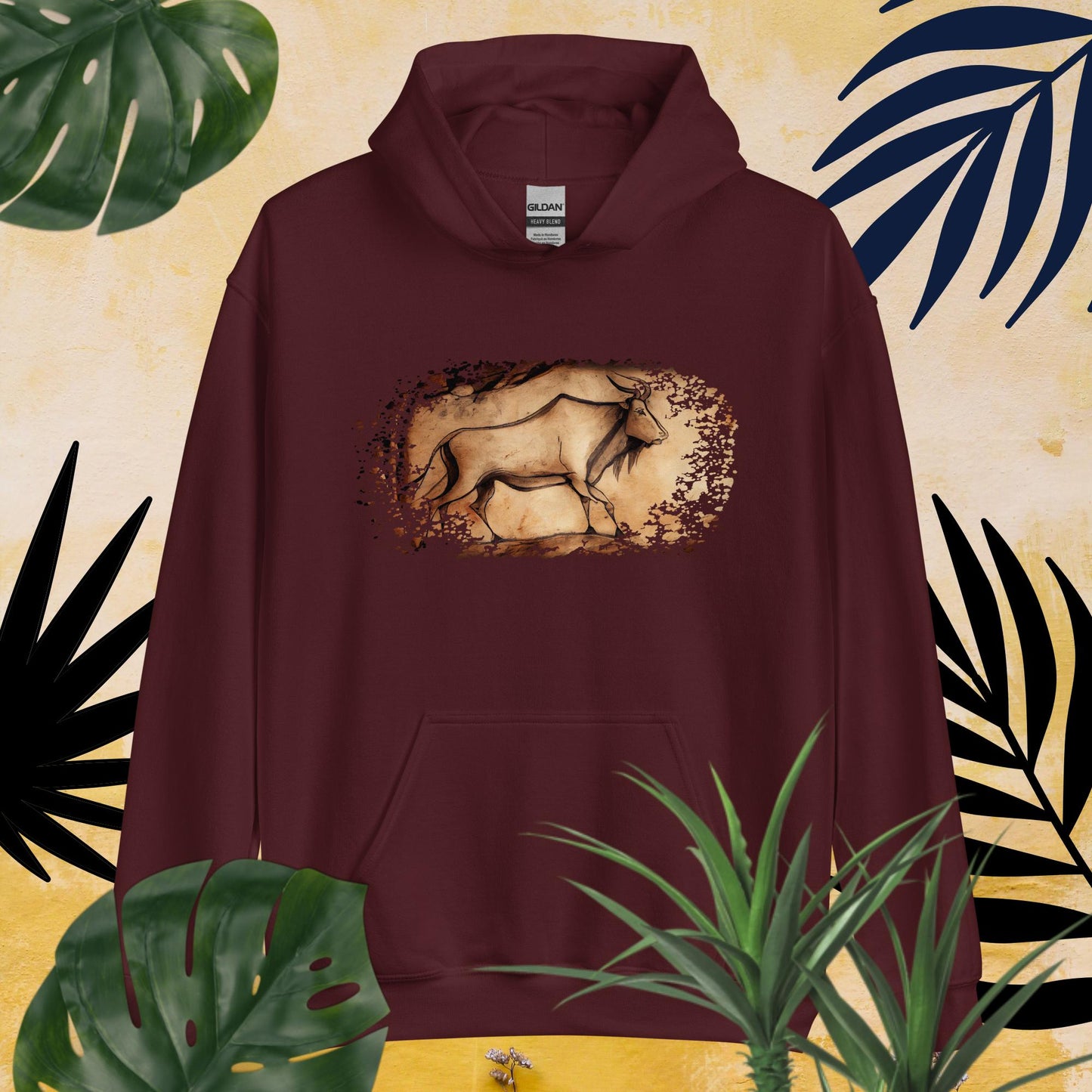 Herren-Kapuzenpullover - Höhlenmalerei