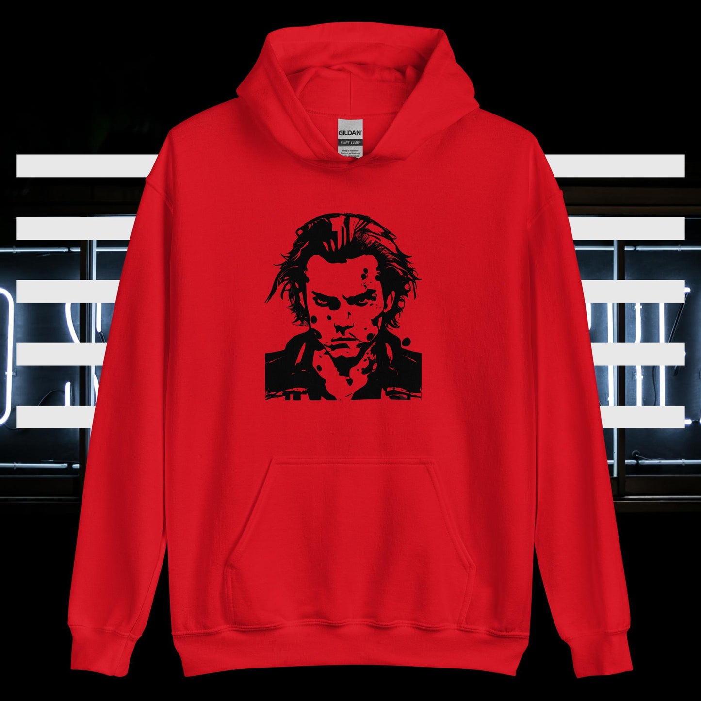 Damen-Kapuzenpullover - Kopf Silhouette (schwarz)