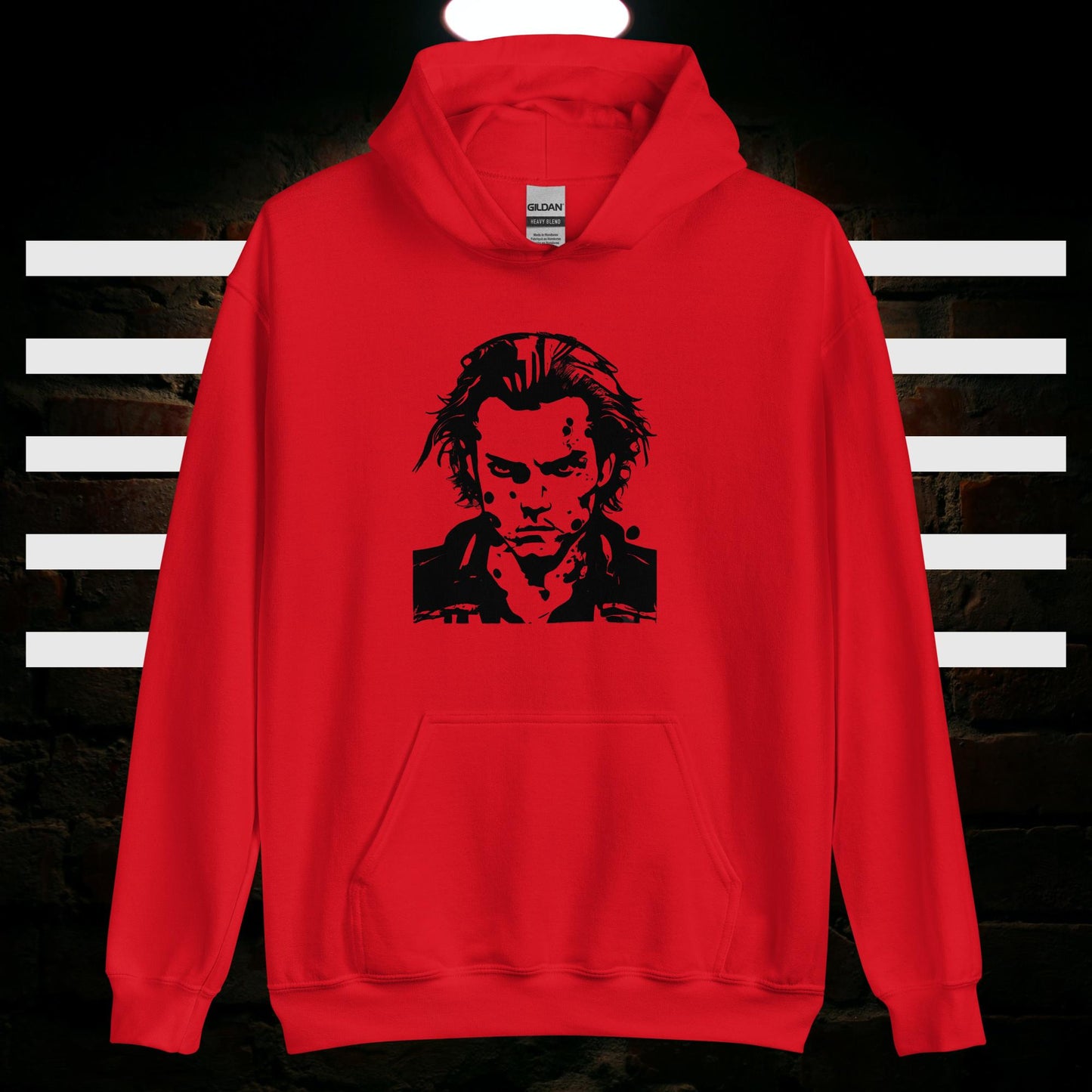Herren-Kapuzenpullover - Kopf Silhouette (schwarz)