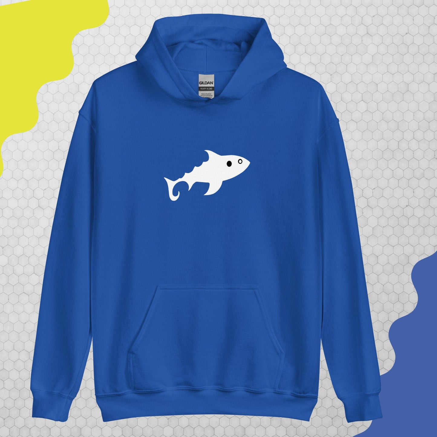 Herren-Kapuzenpullover - Fisch (weiß)
