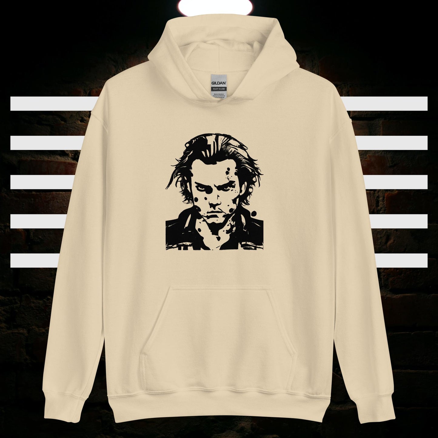 Herren-Kapuzenpullover - Kopf Silhouette (schwarz)