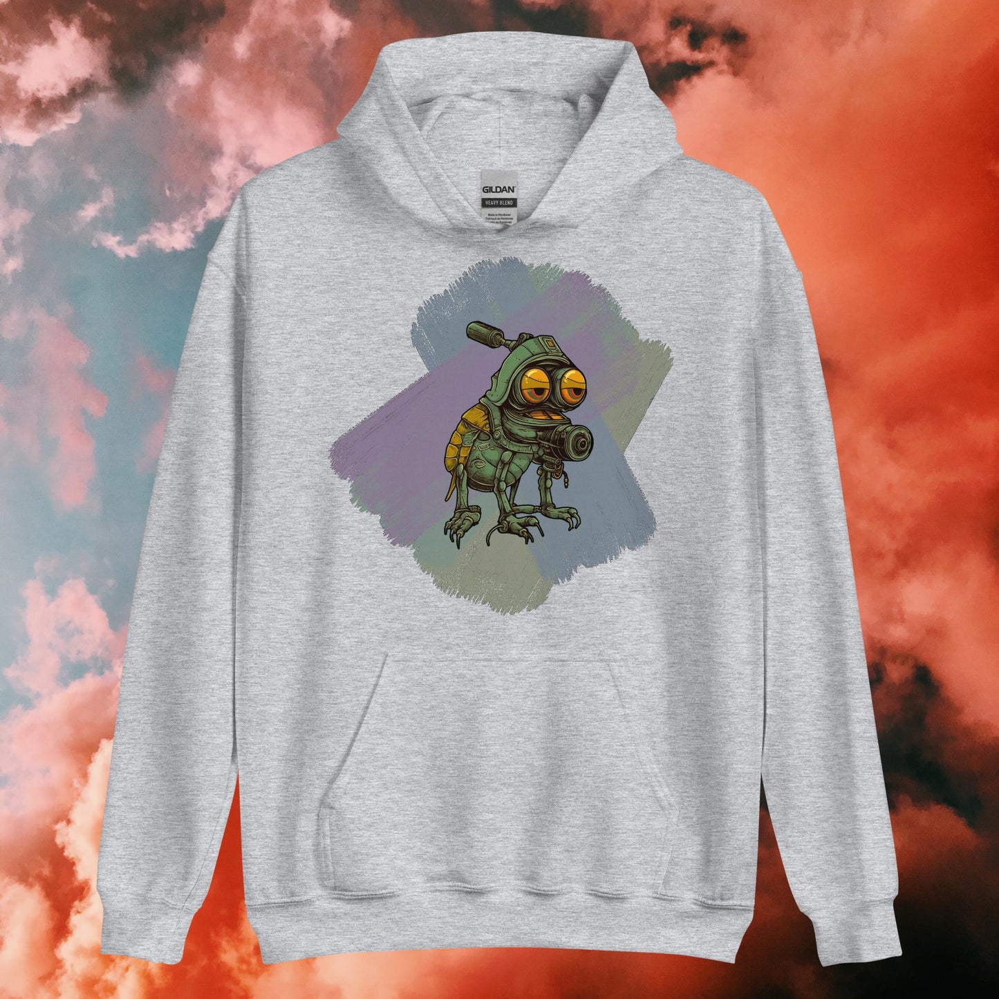 Damen-Kapuzenpullover - niedliches Blechmonster