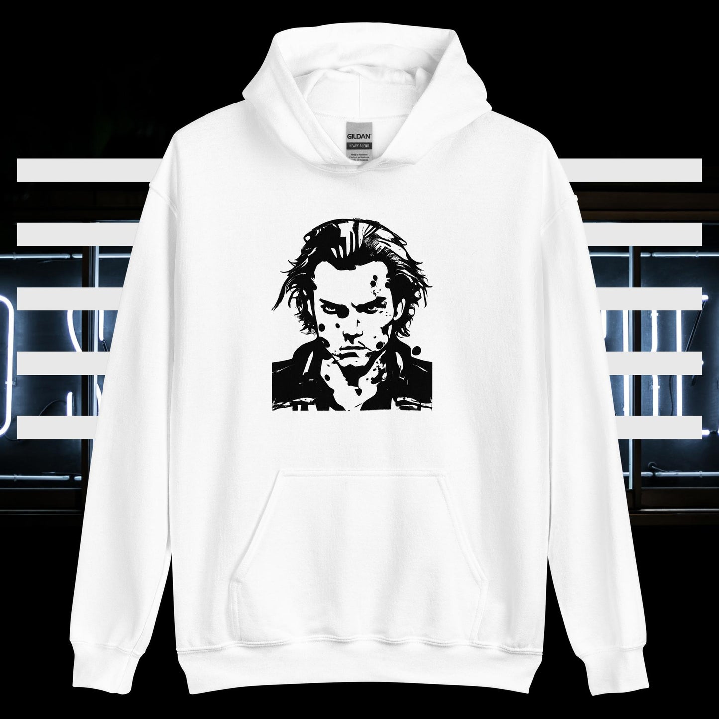 Damen-Kapuzenpullover - Kopf Silhouette (schwarz)