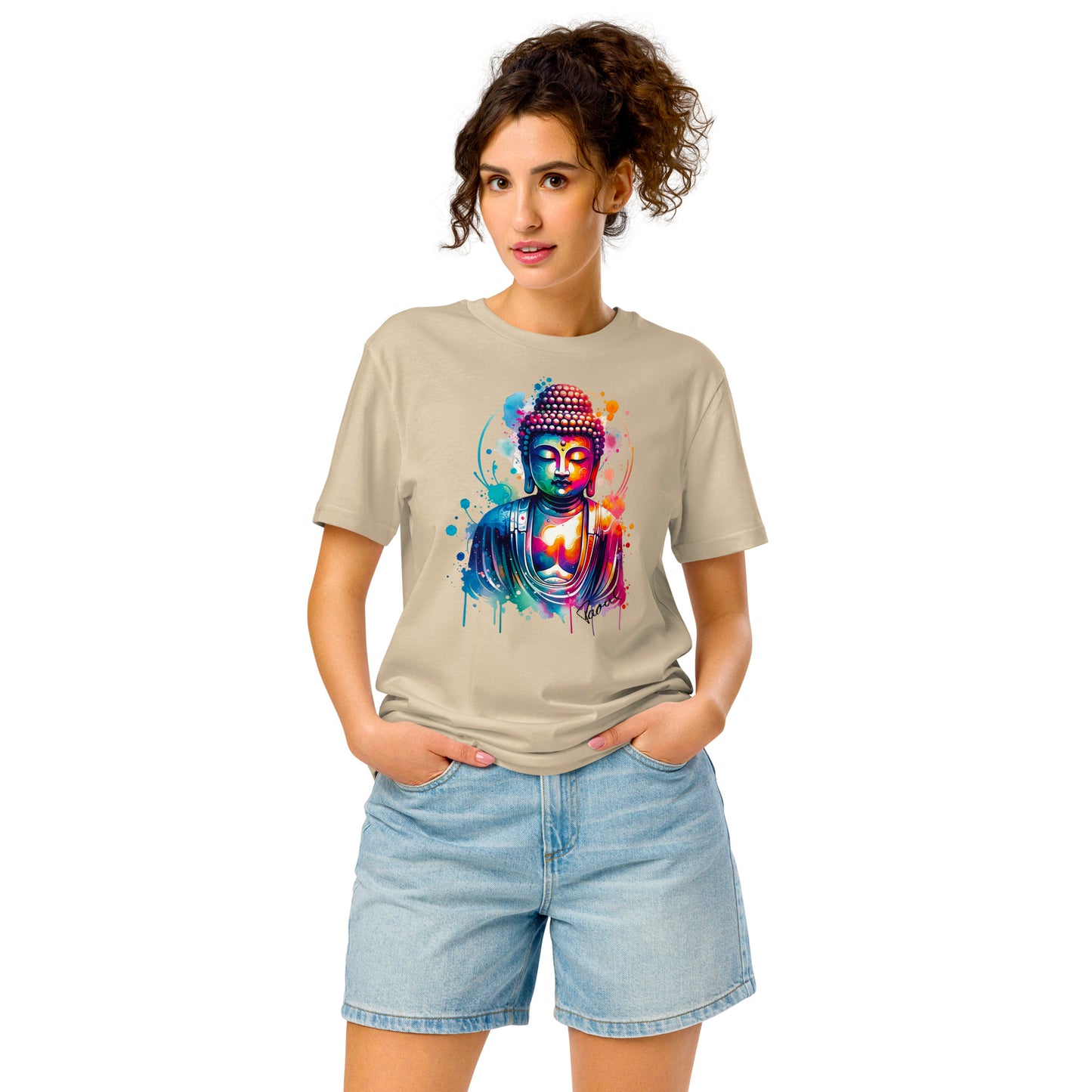 Mittelschweres Damen Bio-T-Shirt - Buddha Color