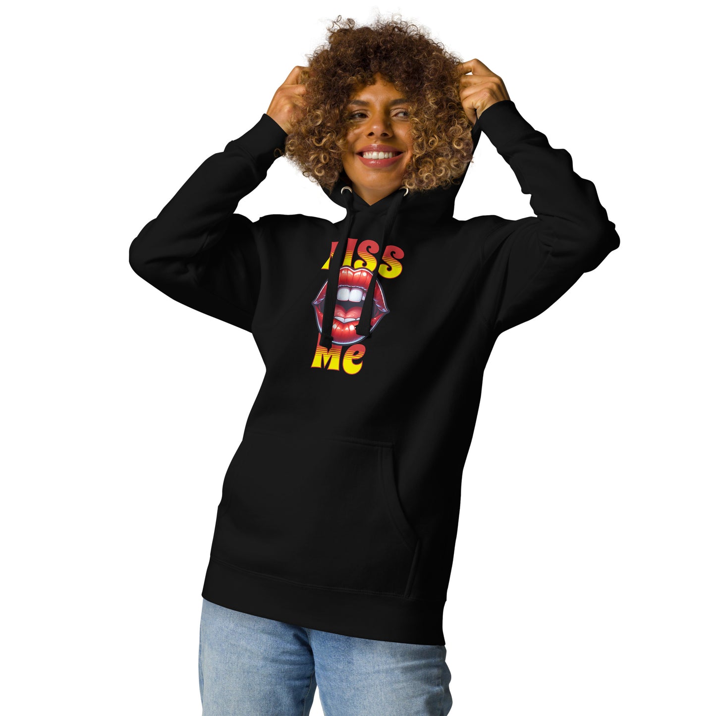 Damen-Kapuzenpullover - Kiss Me - black