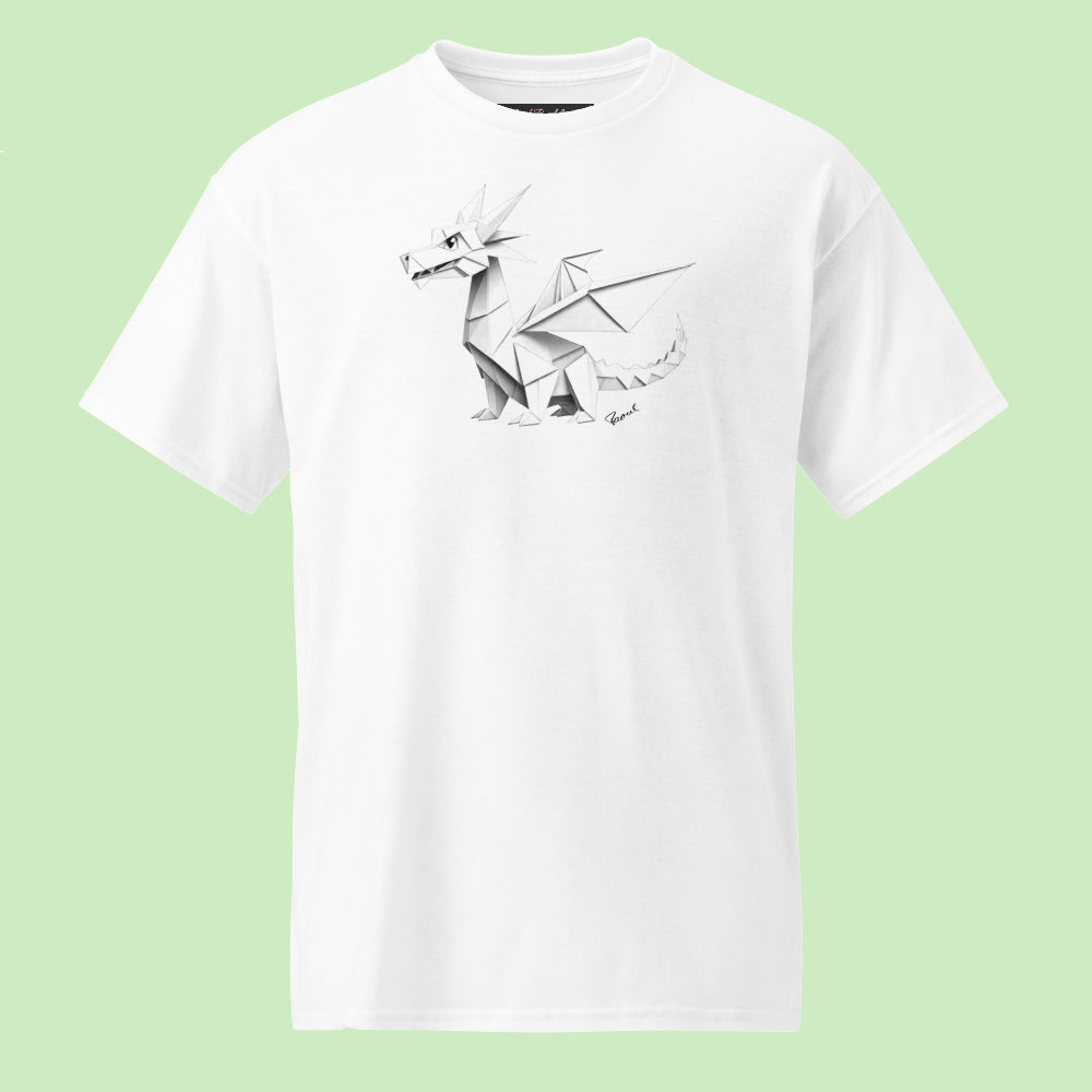 DryBlend® T-Shirt - Origami weißer Drache