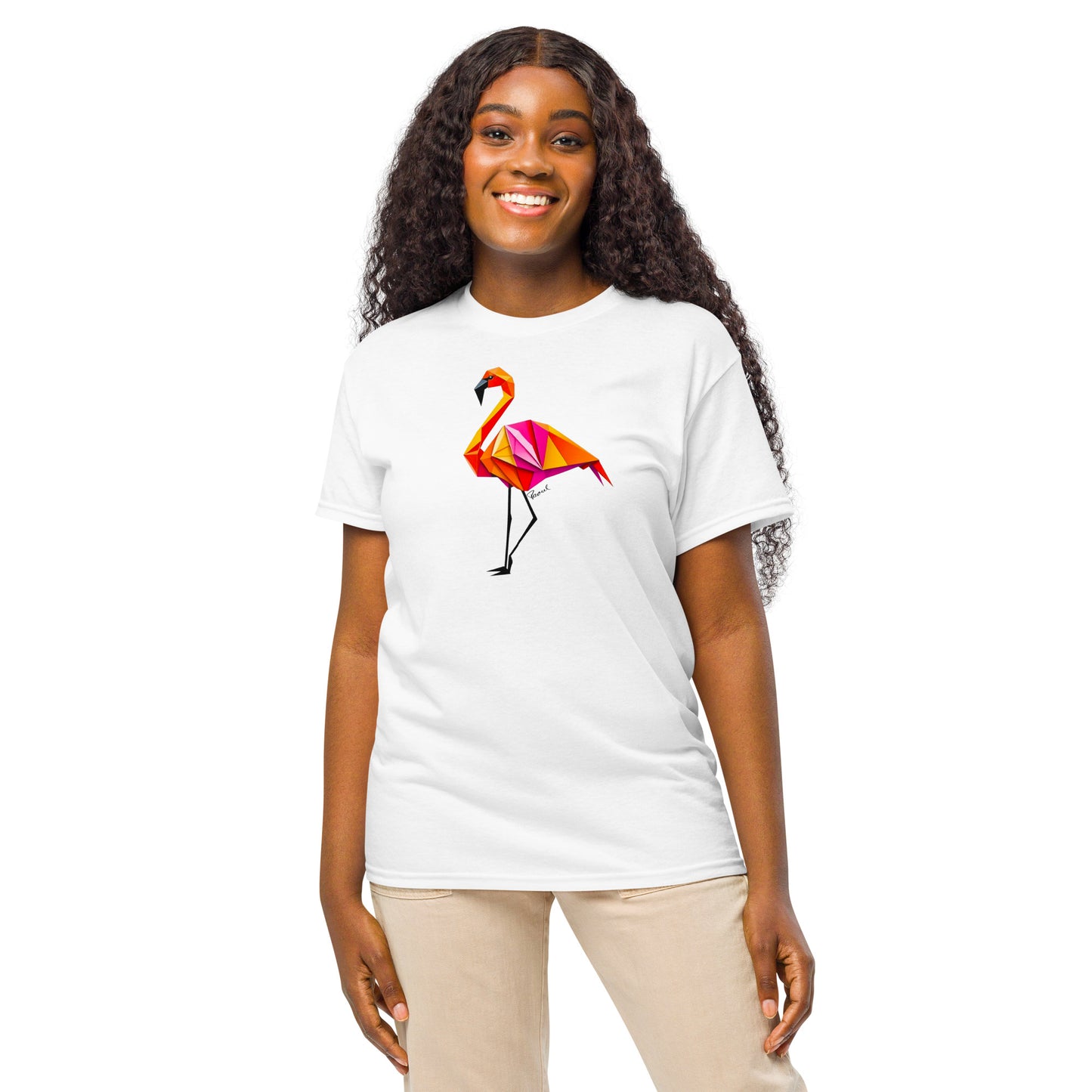 DryBlend® T-Shirt - Origami bunter Flamingo
