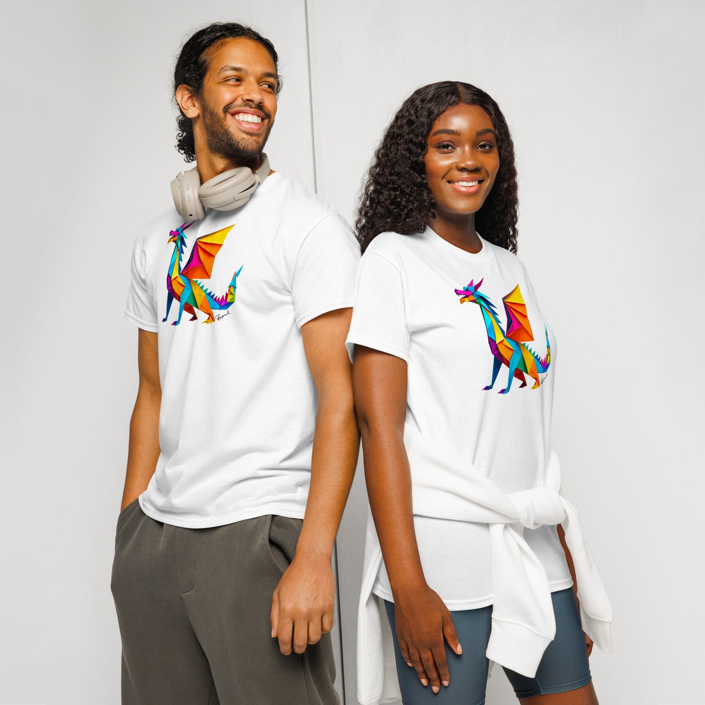 DryBlend® T-Shirt - Origami Bunter Drache