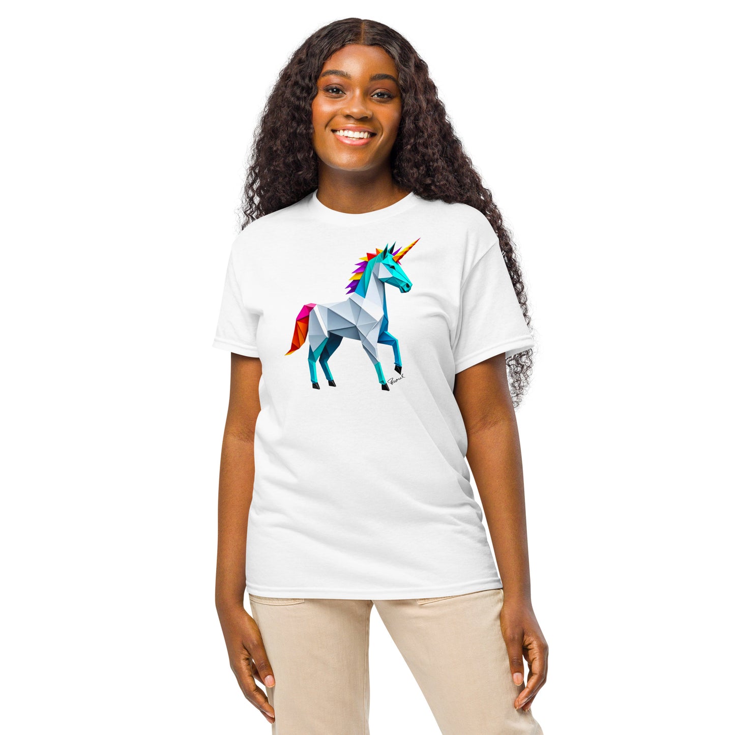 DryBlend® T-Shirt - Origami das bunte Einhorn