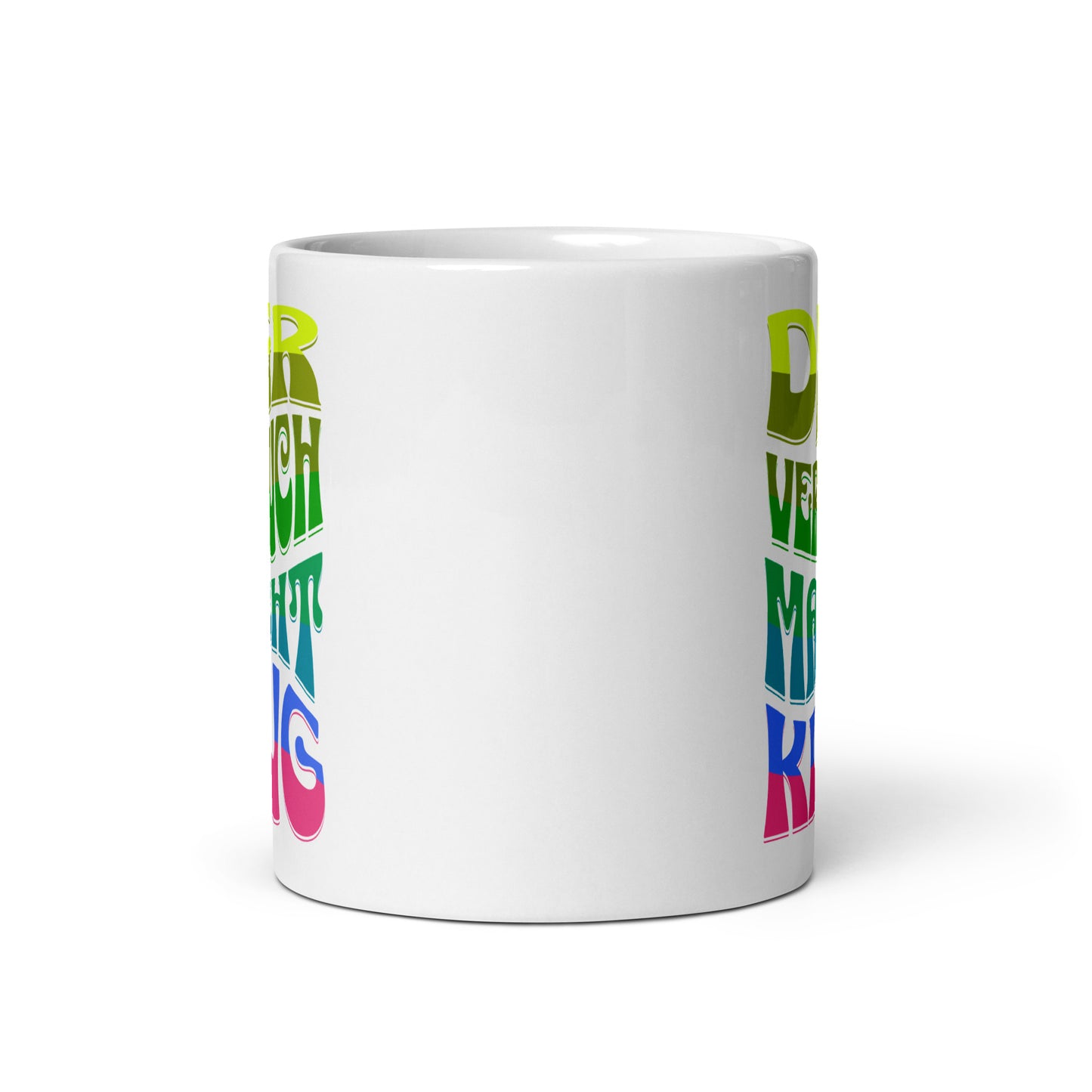 Weiße, glänzende Tasse - Der Versuch