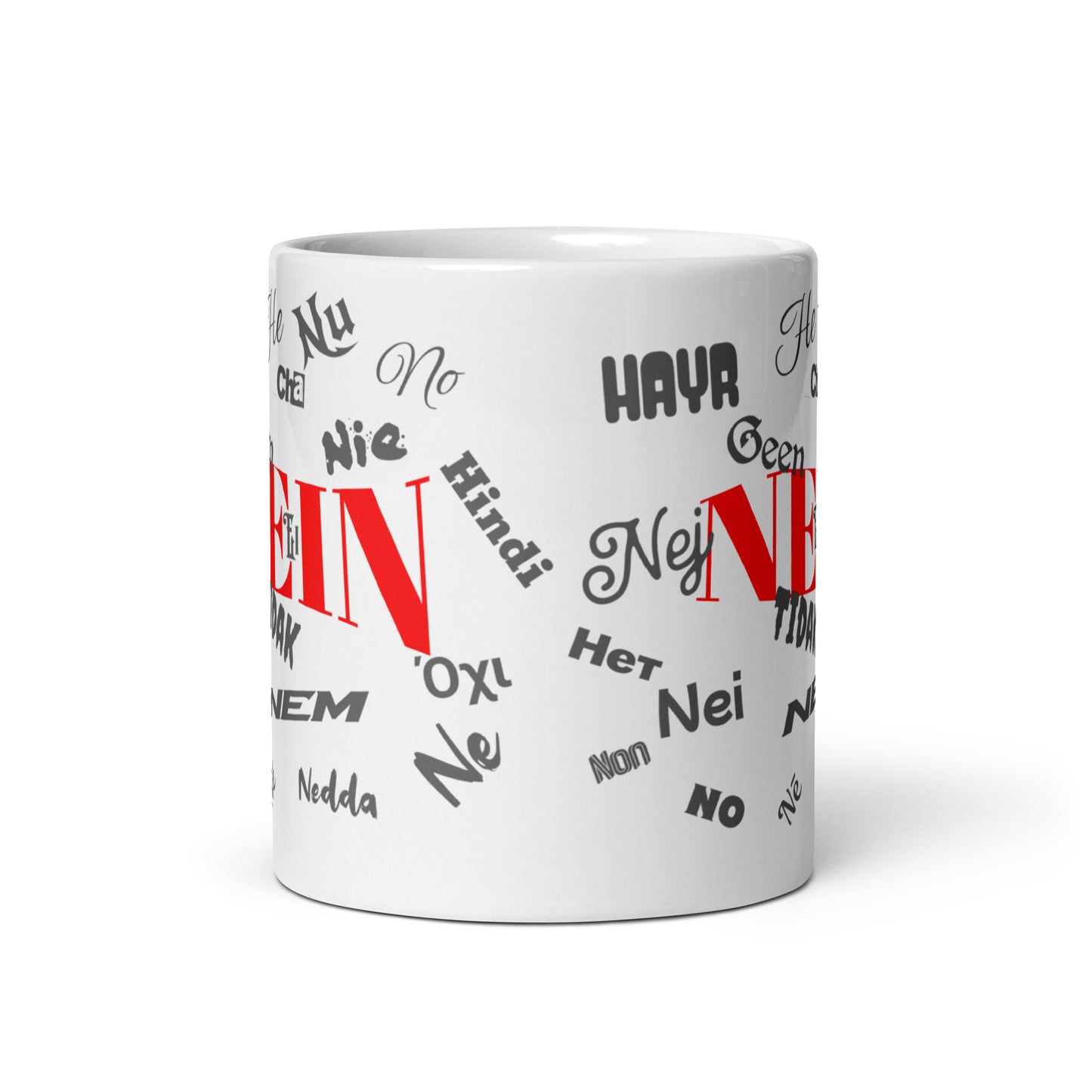 Weiße, glänzende Tasse - Nein