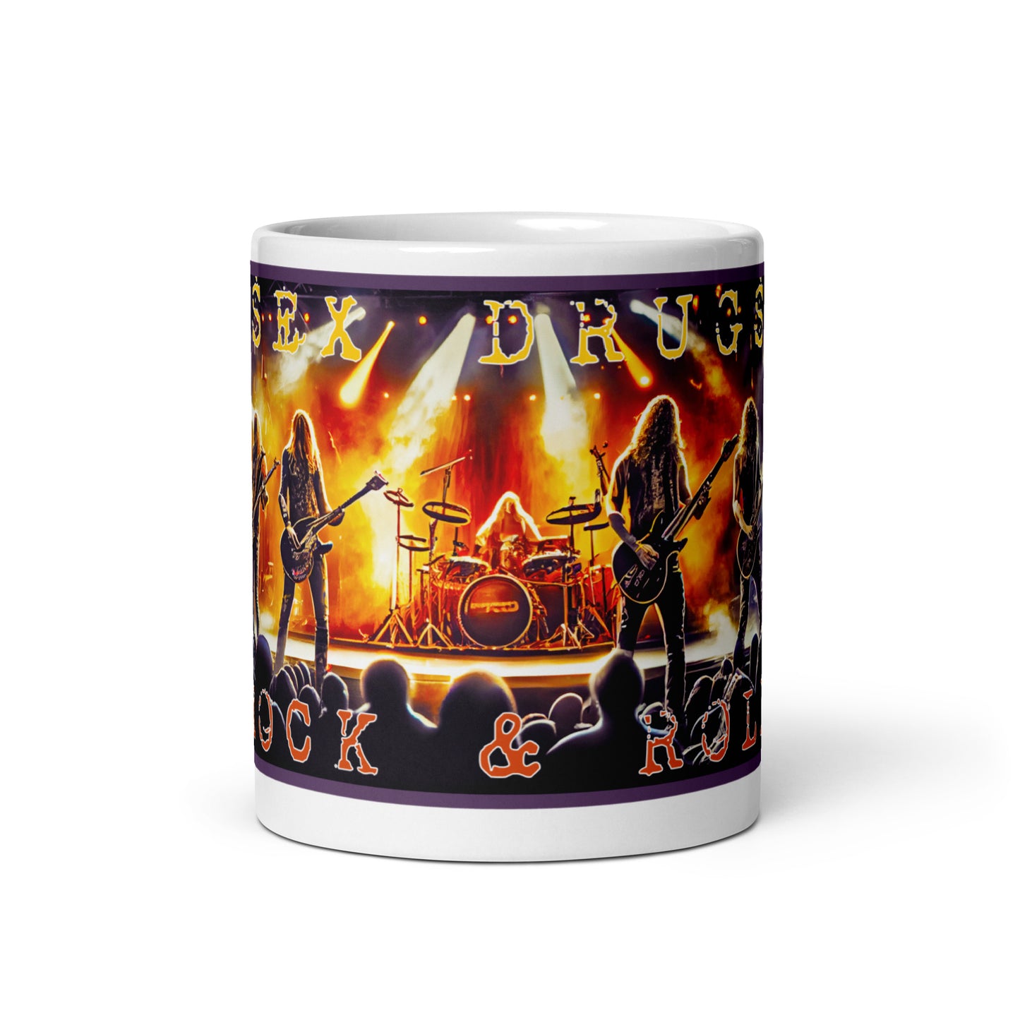 Weiße, glänzende Tasse - Rock n Roll