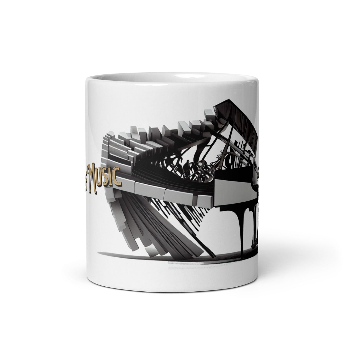 Weiße, glänzende Tasse - Klavierspieler