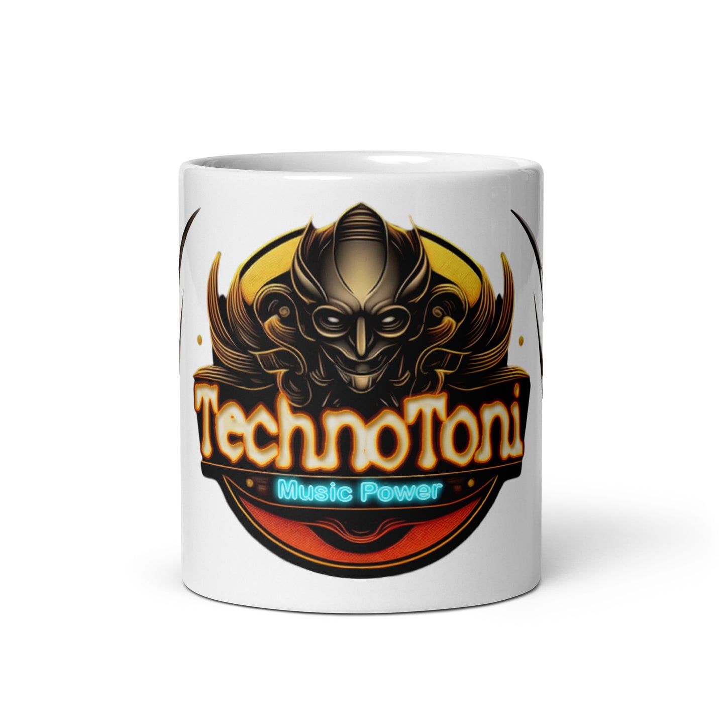Weiße, glänzende Tasse - Techno Toni