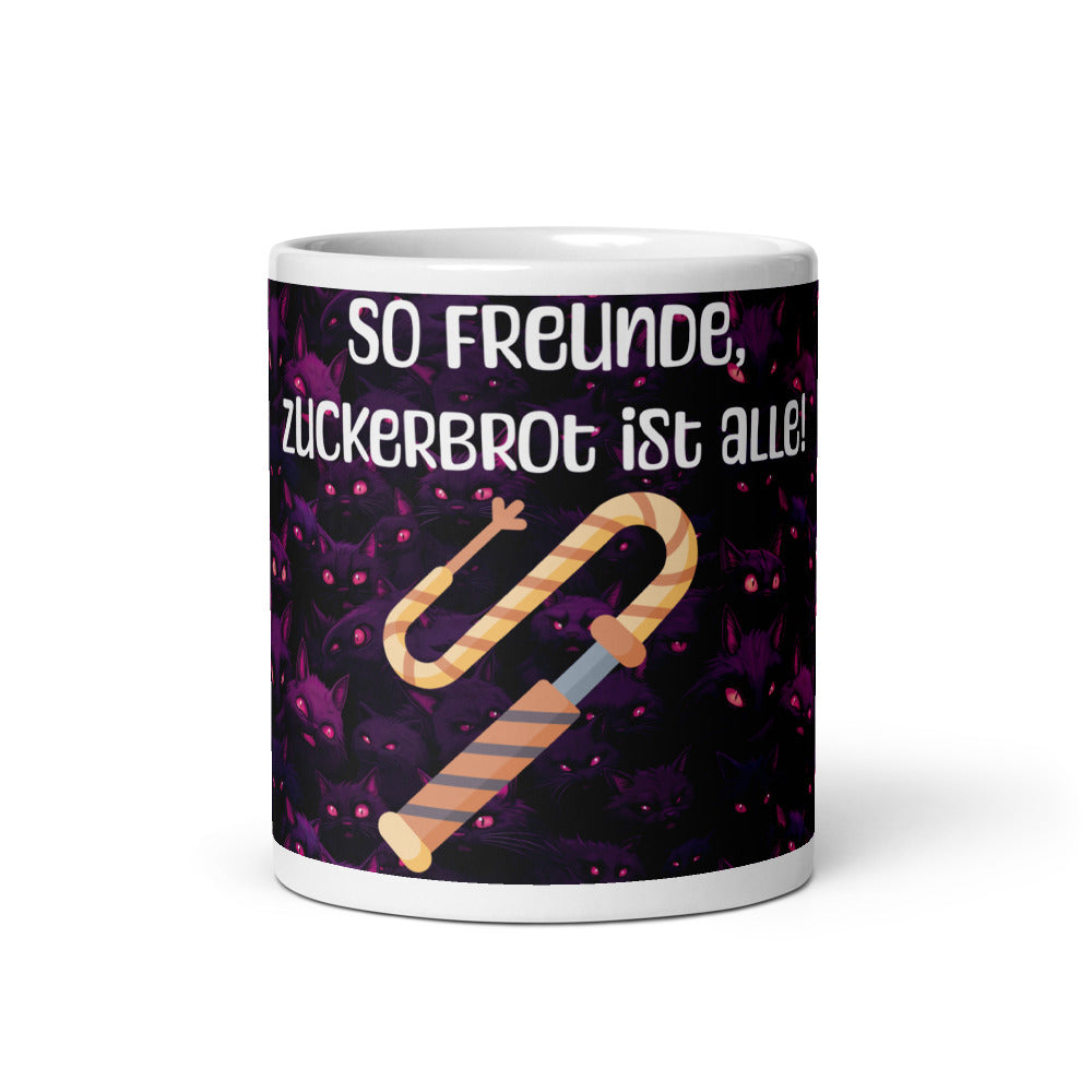 Weiße, glänzende Tasse - Zuckerbrot Freunde