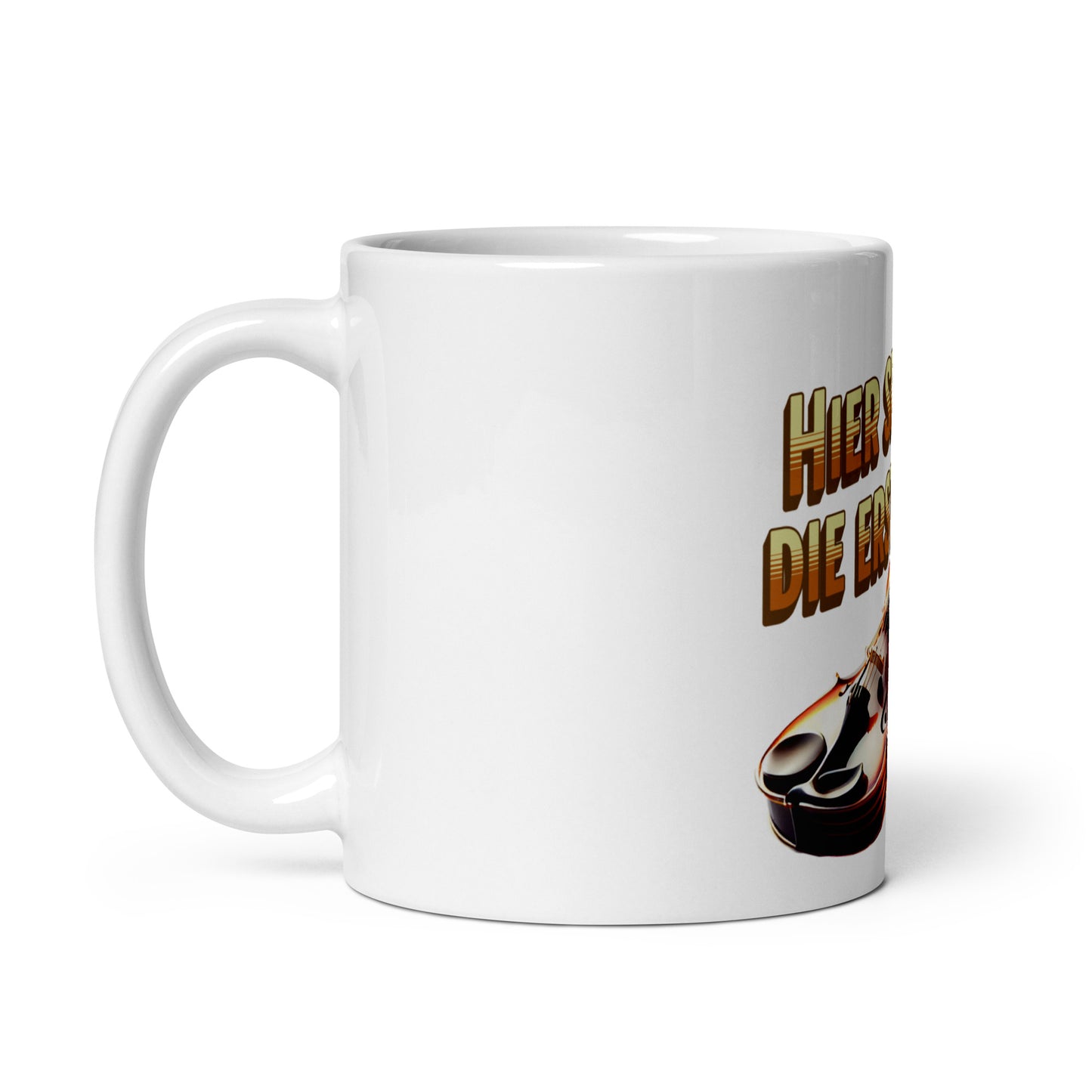 Weiße, glänzende Tasse - Erste Geige