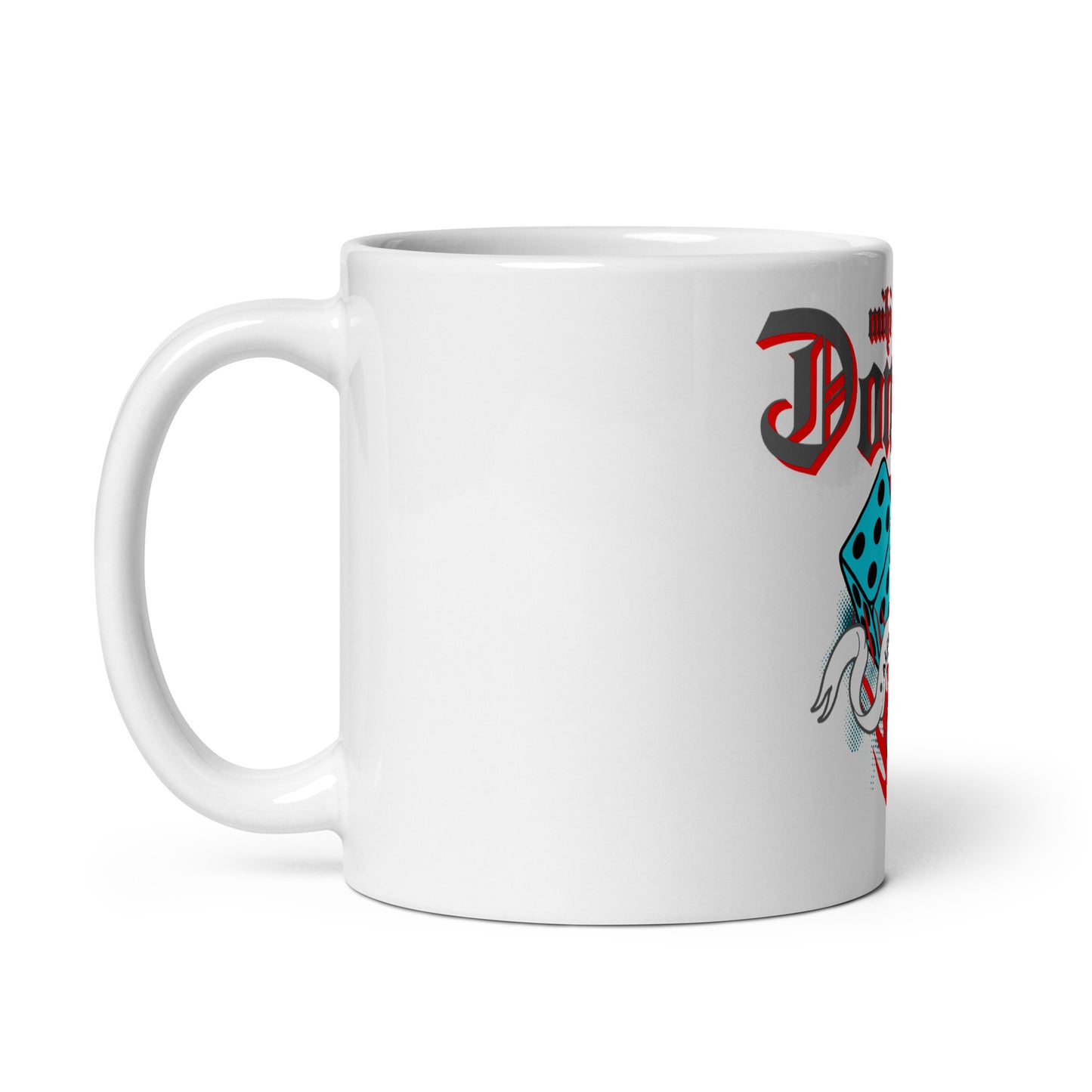 Weiße, glänzende Tasse - mihi Dominus