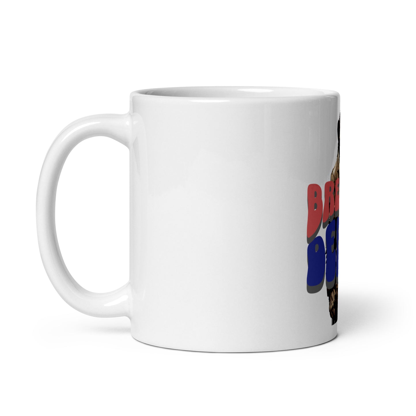 Weiße, glänzende Tasse - Breathe Deeply