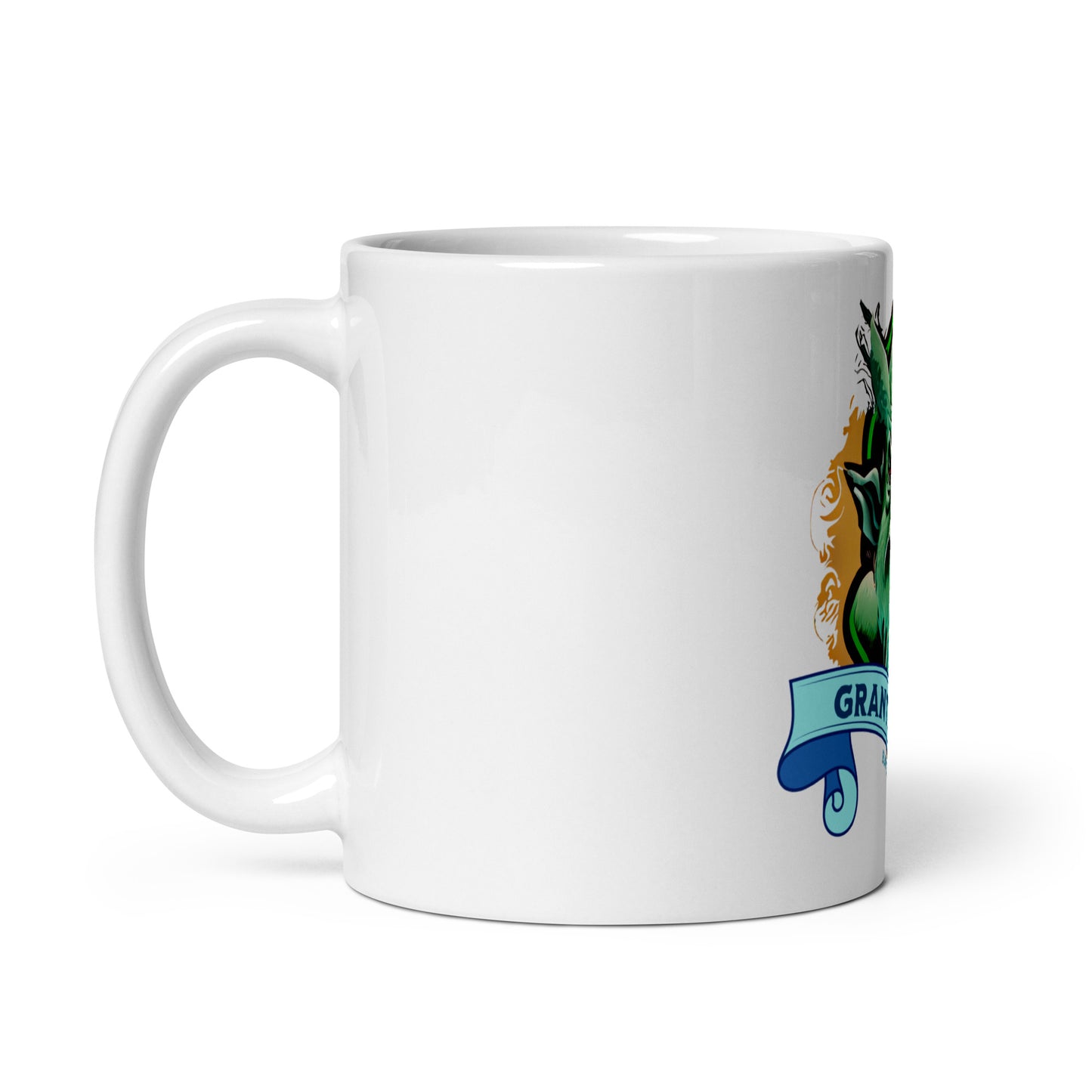 Weiße, glänzende Tasse - Bayerischer Grantlhuaba