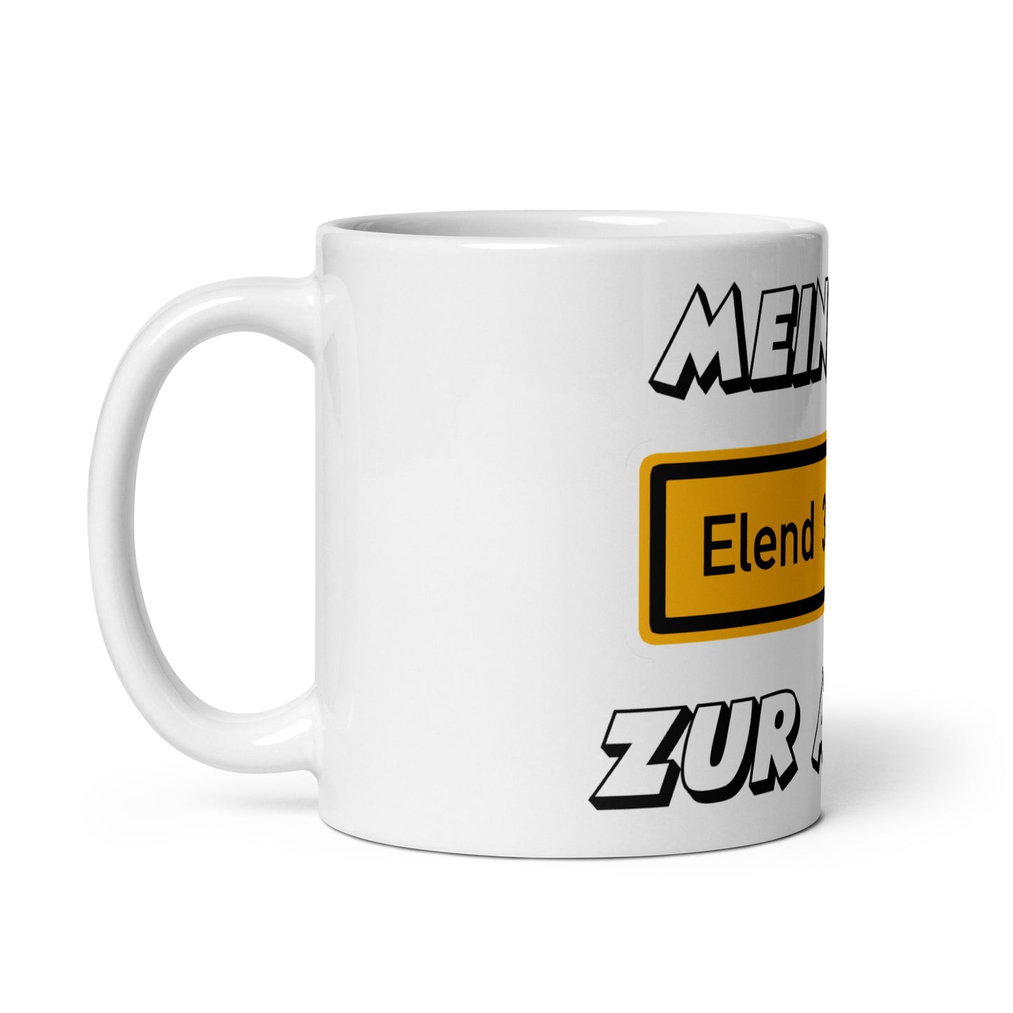 Weiße, glänzende Tasse - Weg zur Arbeit-T