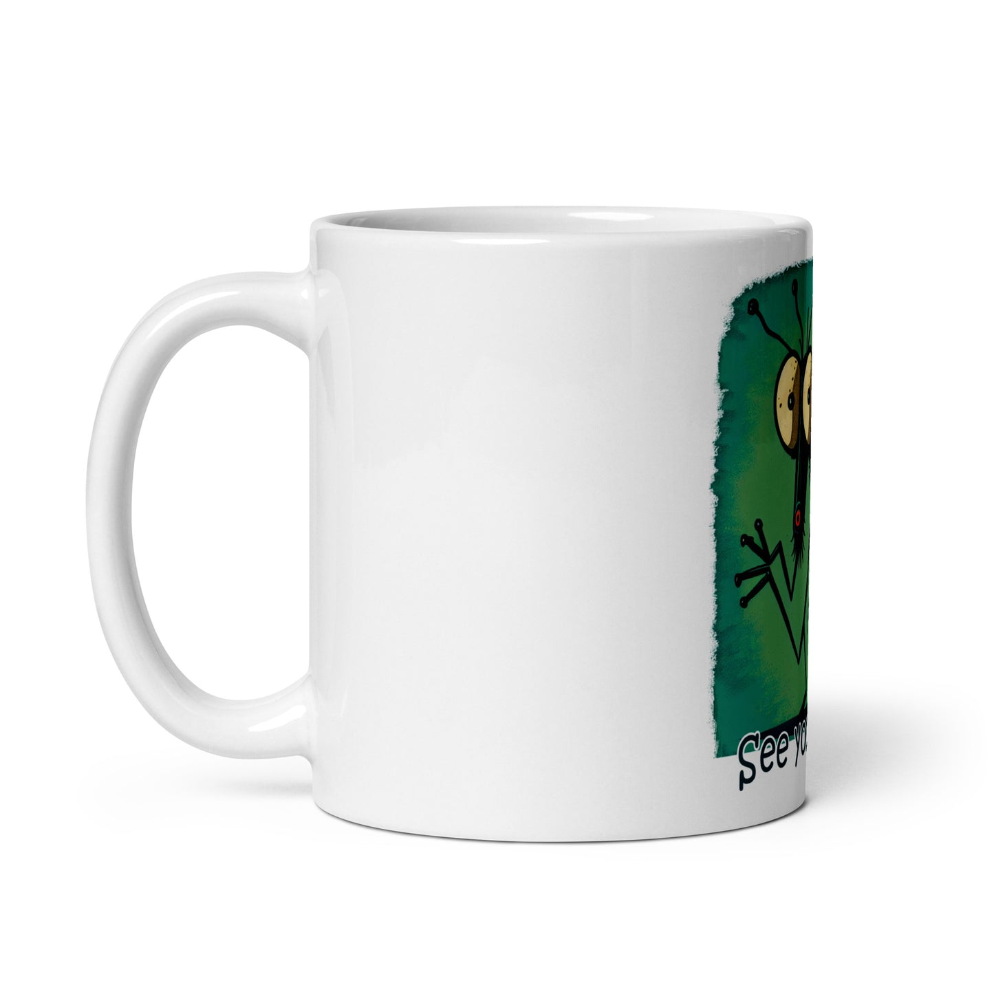 Weiße, glänzende Tasse - See you