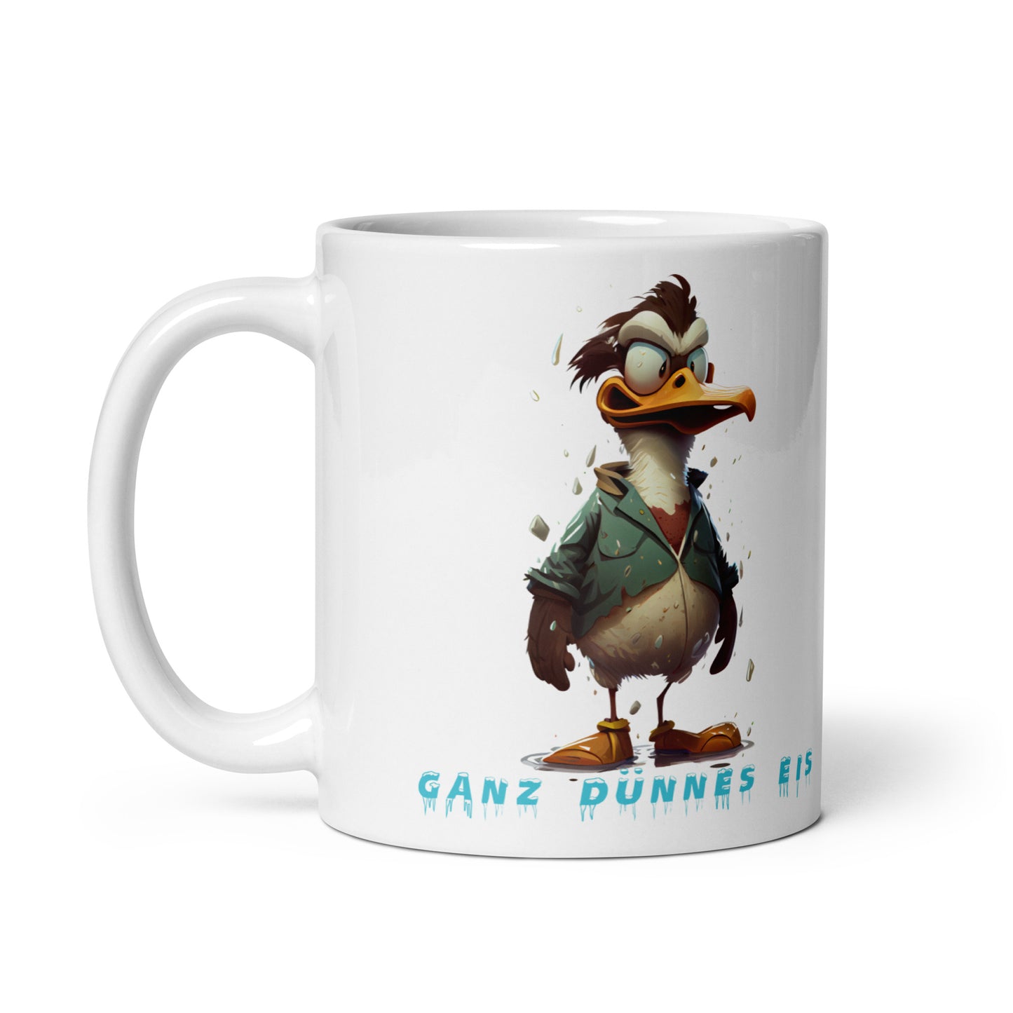 Weiße, glänzende Tasse - Dünnes Eis