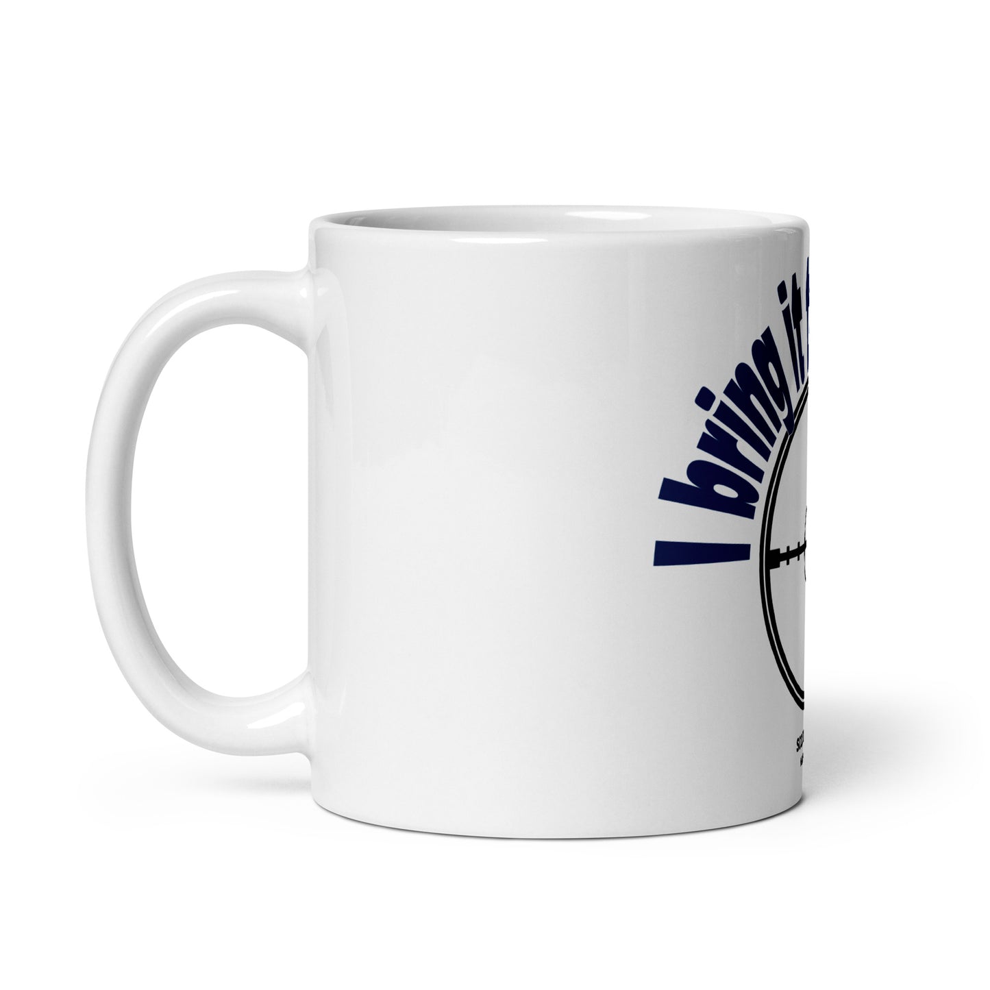 Weiße, glänzende Tasse - Auf den Punkt