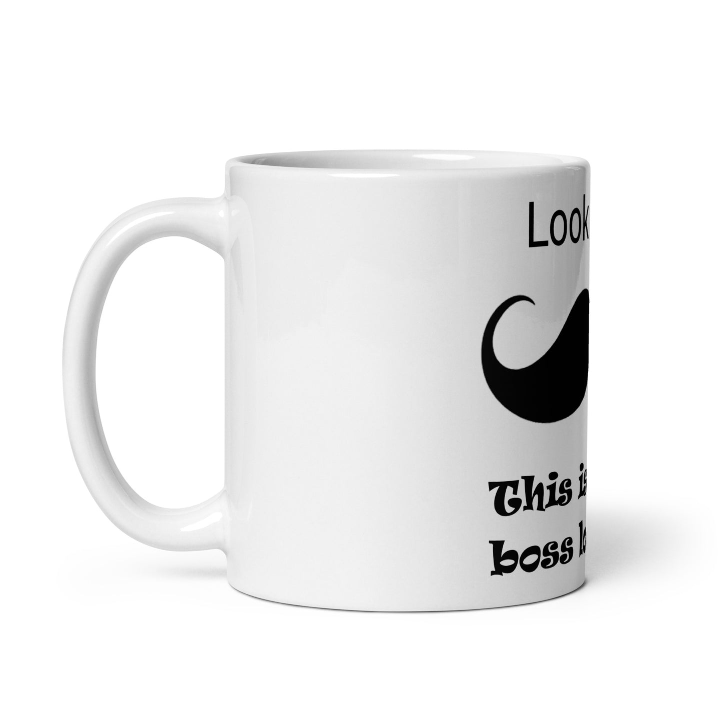 Weiße, glänzende Tasse - look at me