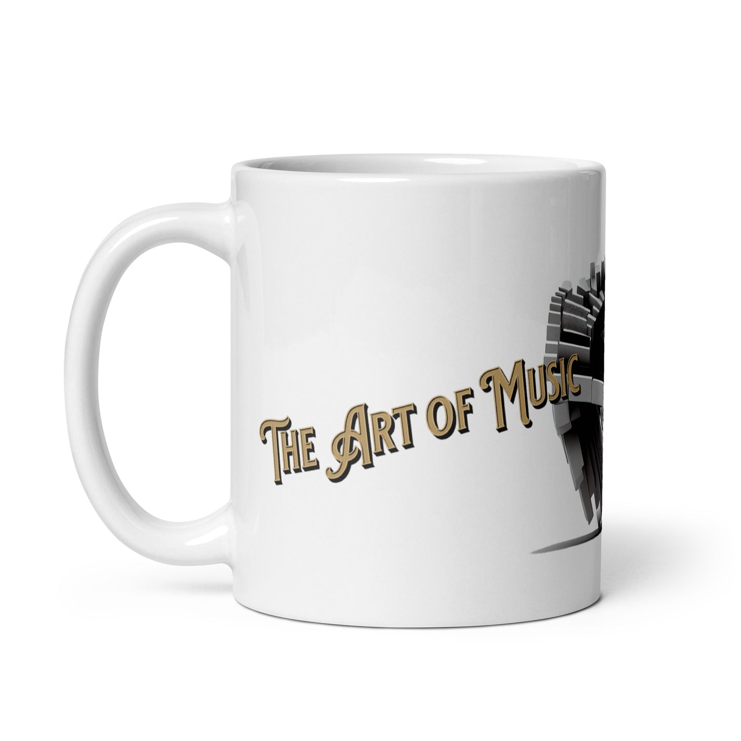 Weiße, glänzende Tasse - Klavierspieler