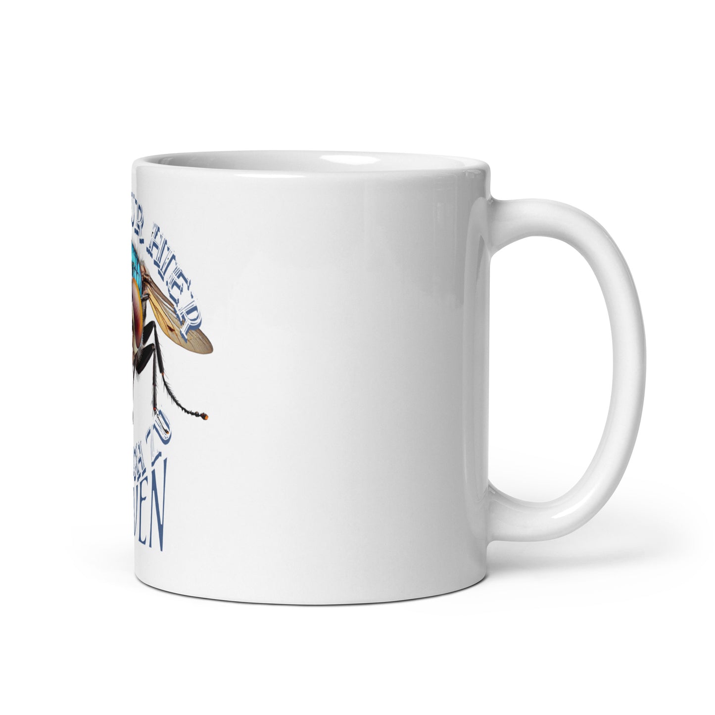 Weiße, glänzende Tasse - Nur zum Nerven