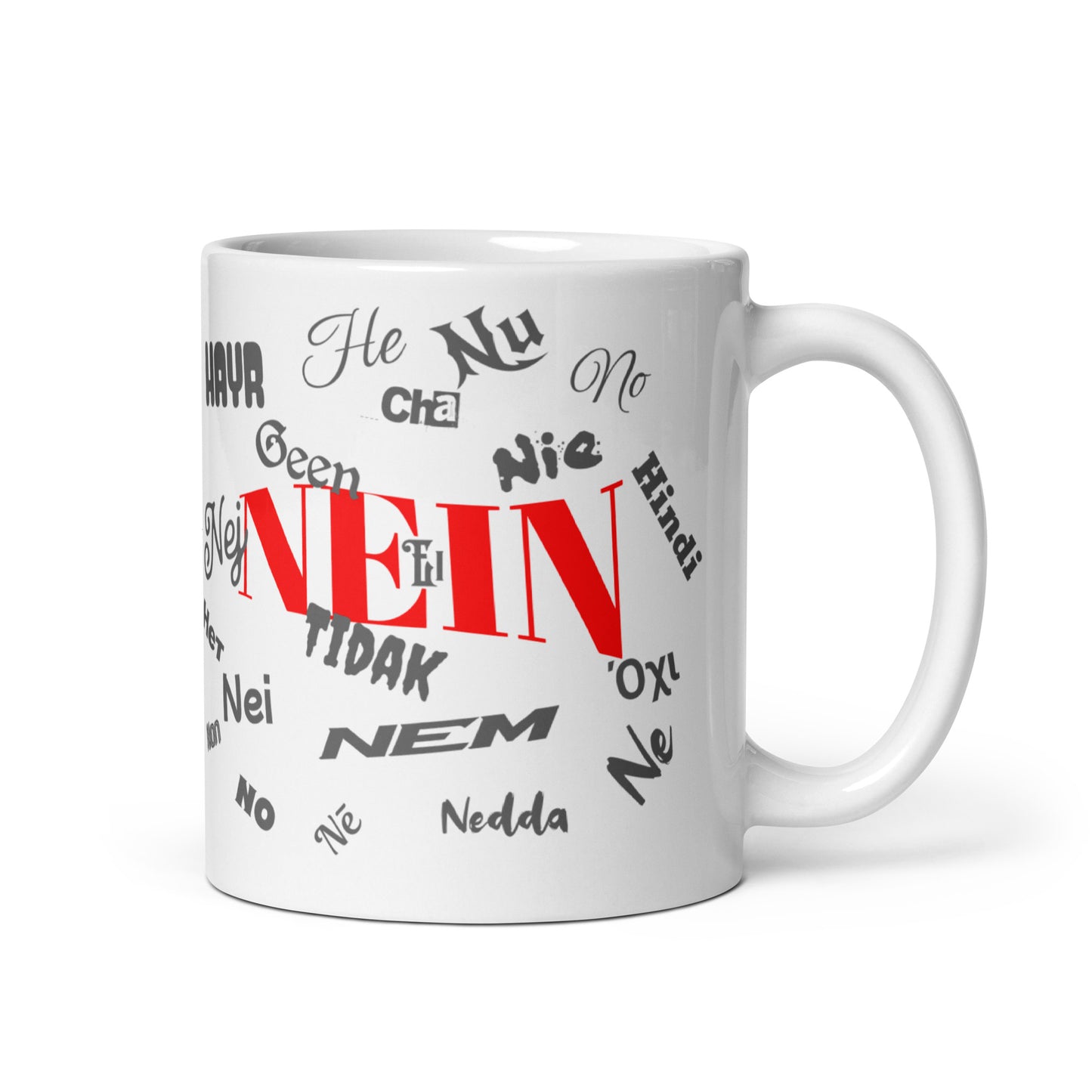 Weiße, glänzende Tasse - Nein