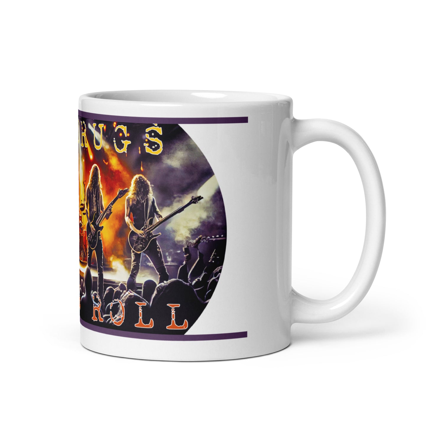 Weiße, glänzende Tasse - Rock n Roll