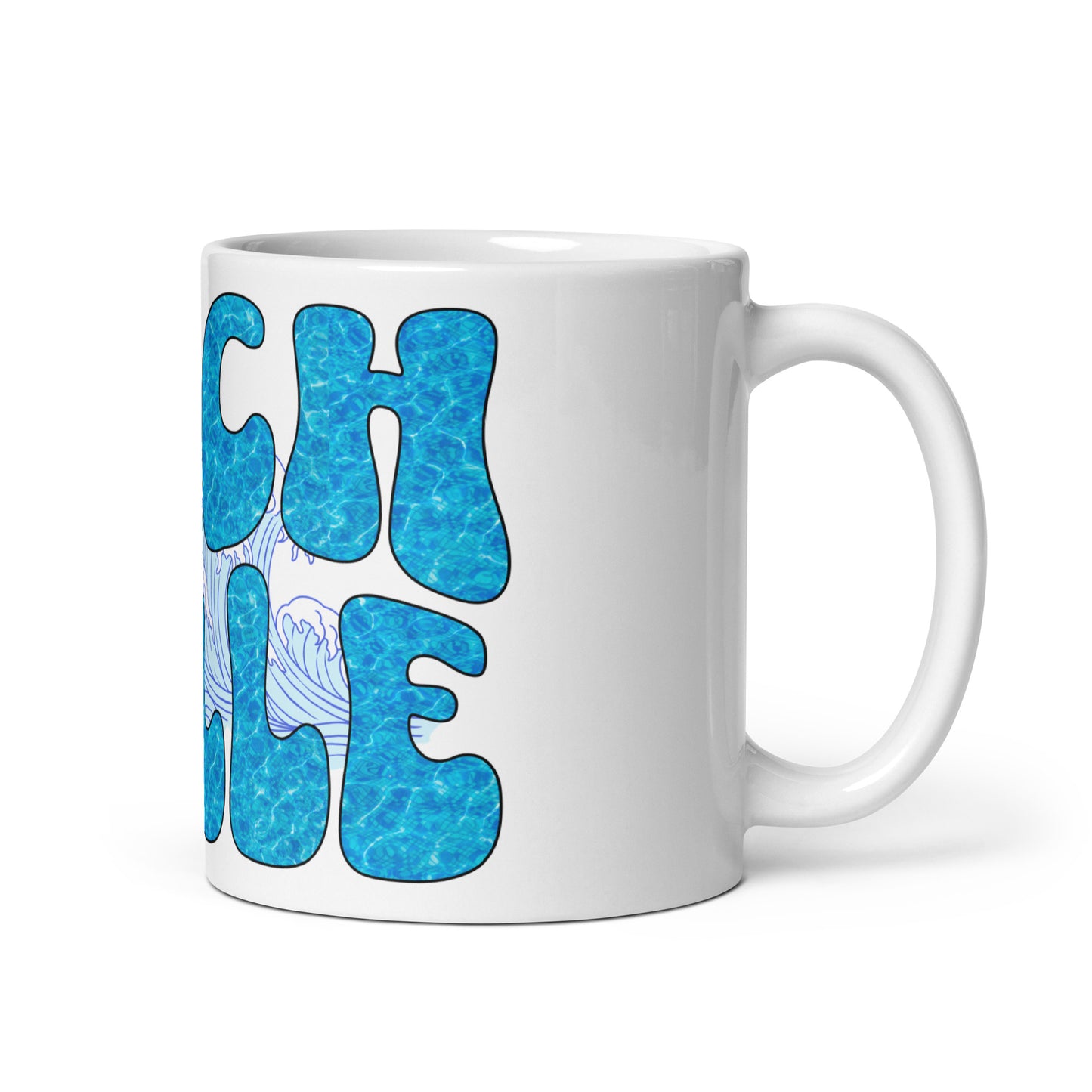 Weiße, glänzende Tasse - Keine Welle