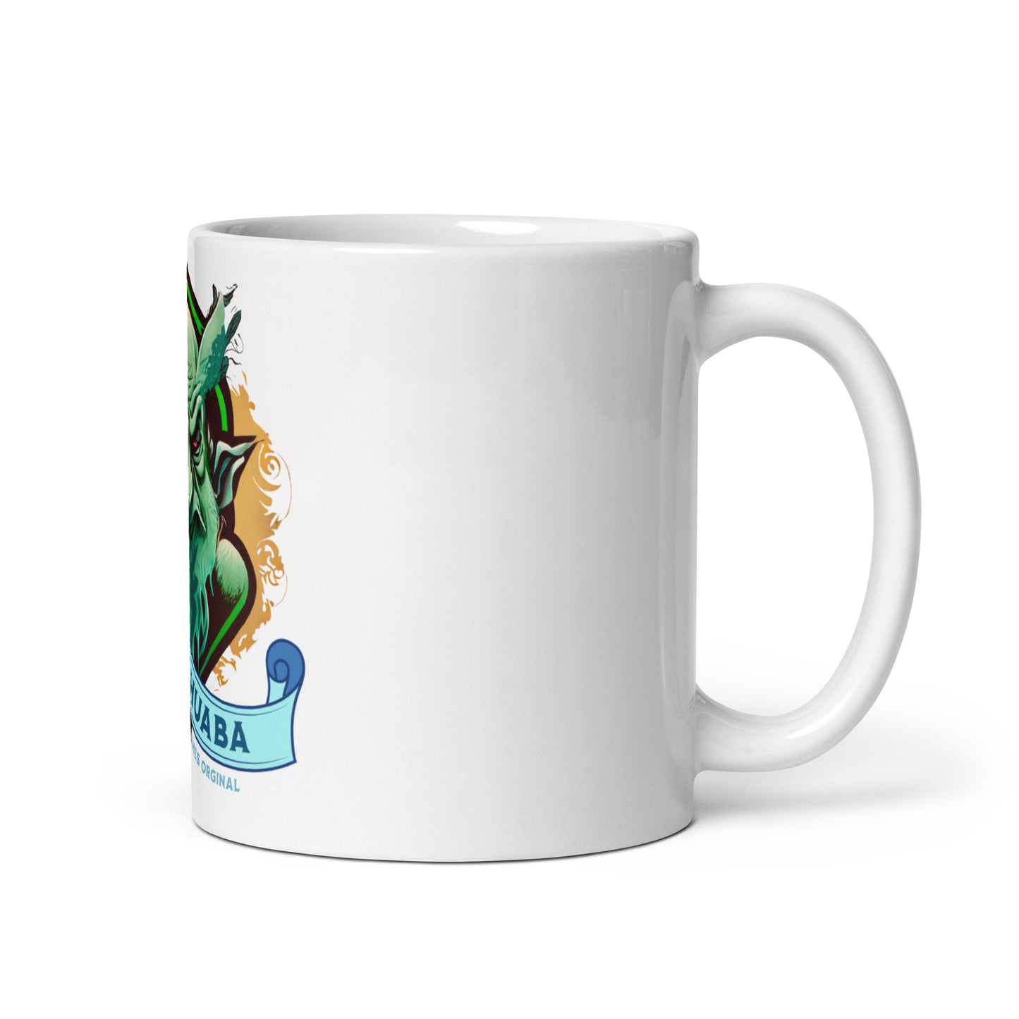 Weiße, glänzende Tasse - Bayerischer Grantlhuaba