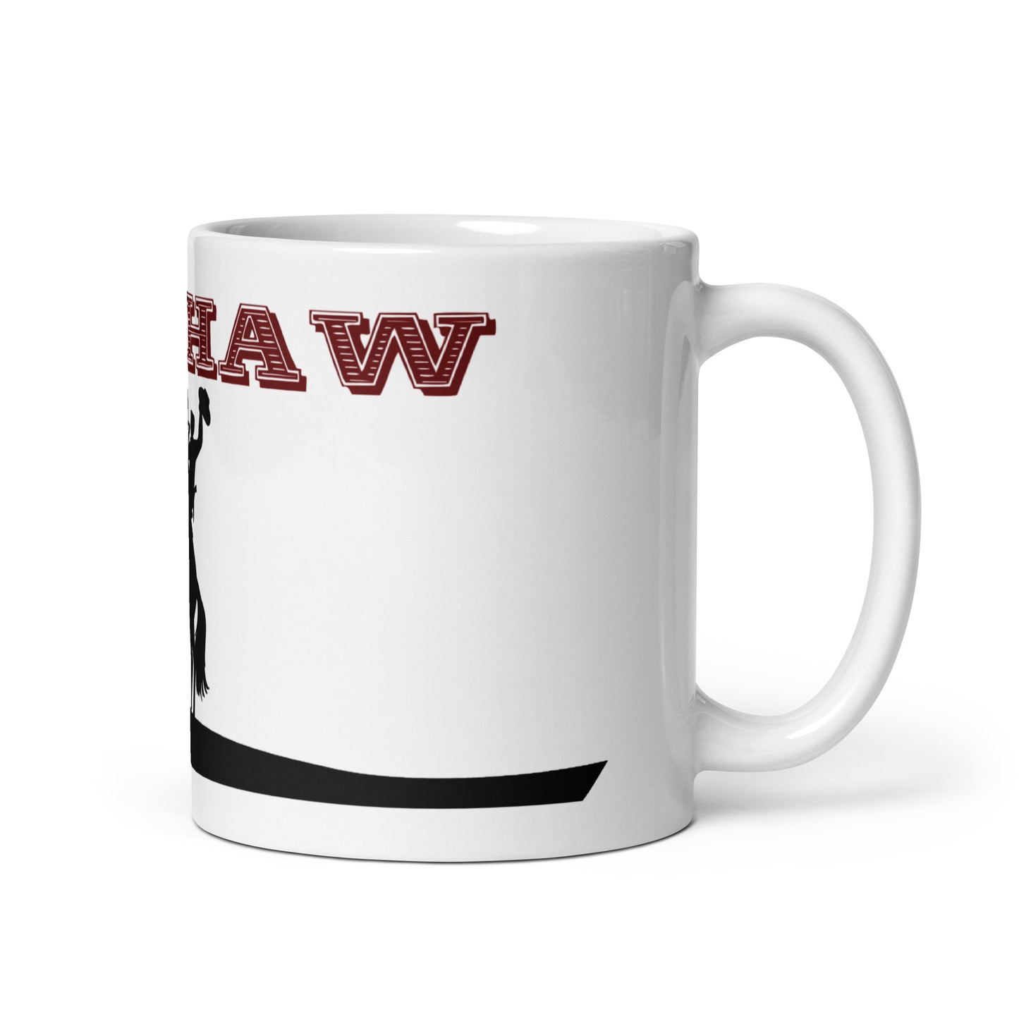 Weiße, glänzende Tasse - Yee-Haw