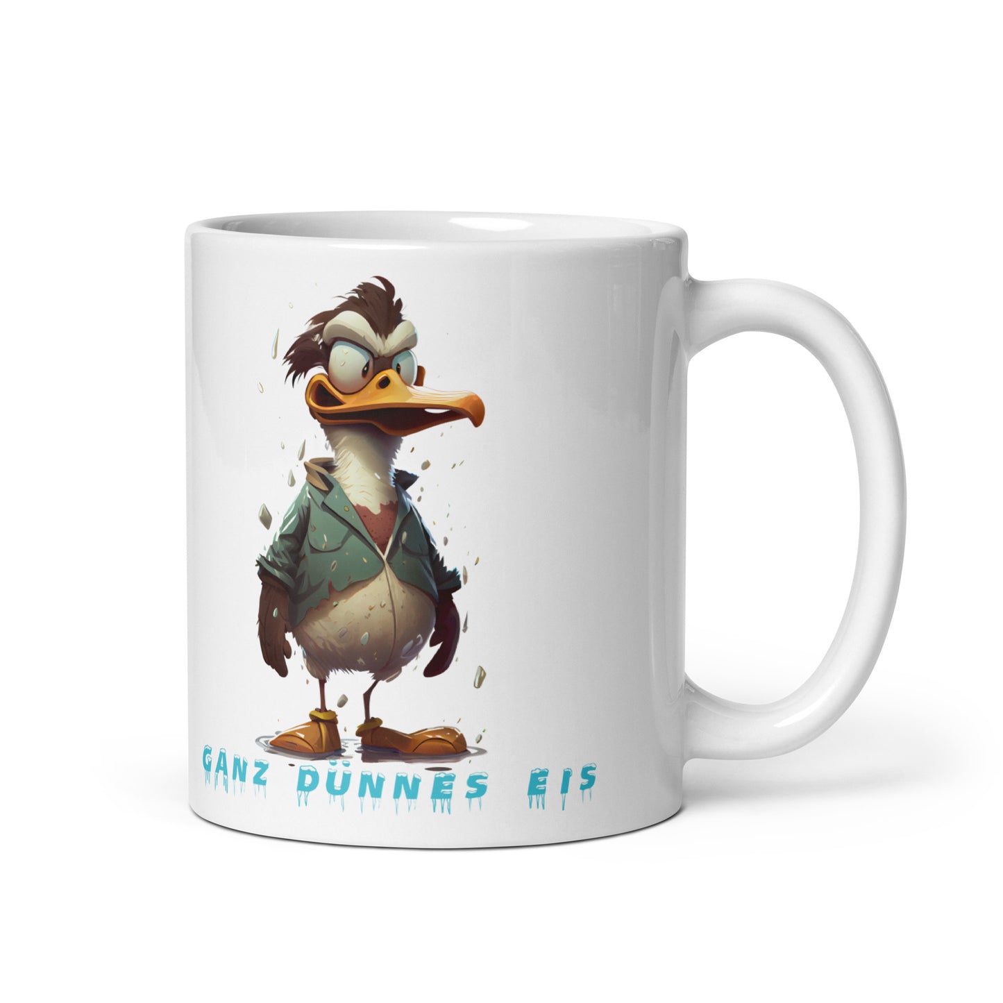 Weiße, glänzende Tasse - Dünnes Eis