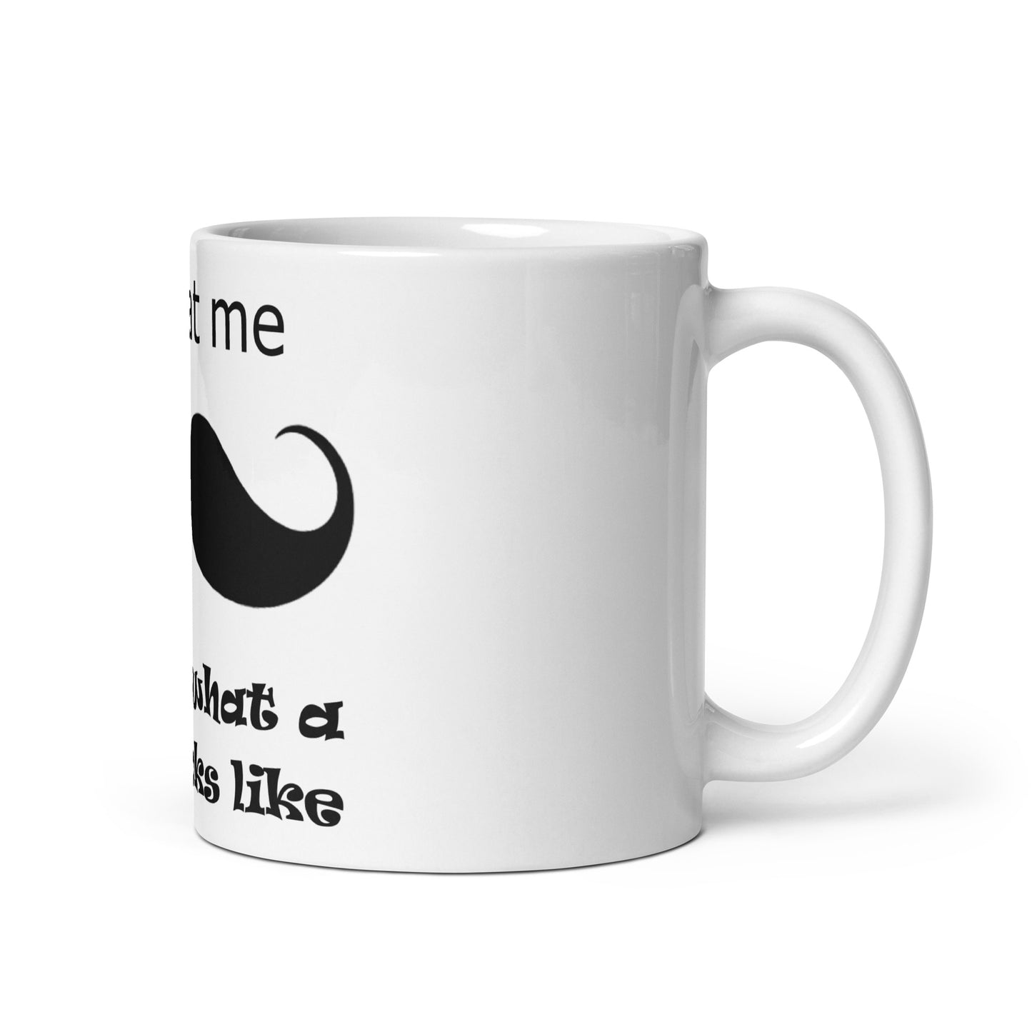 Weiße, glänzende Tasse - look at me