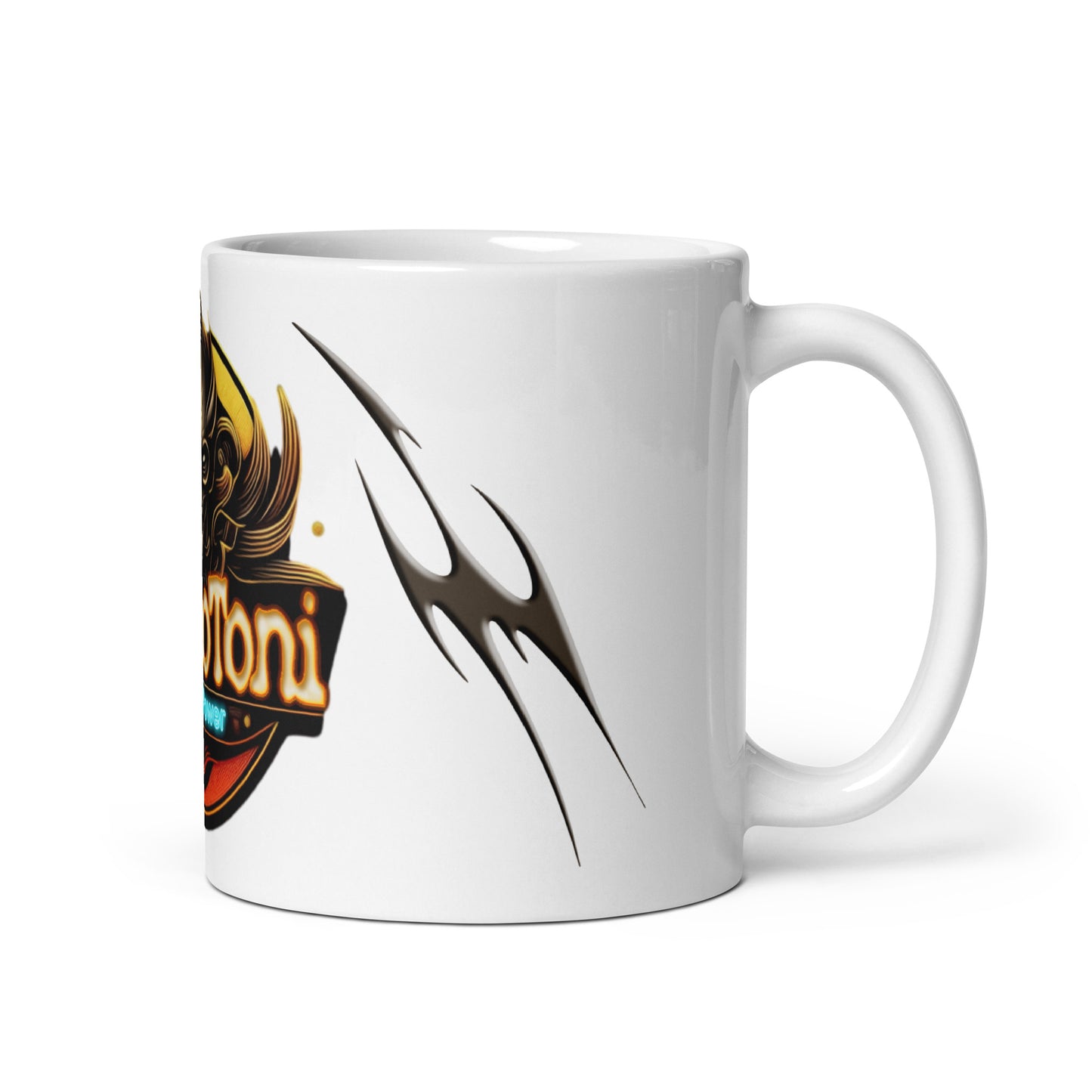 Weiße, glänzende Tasse - Techno Toni