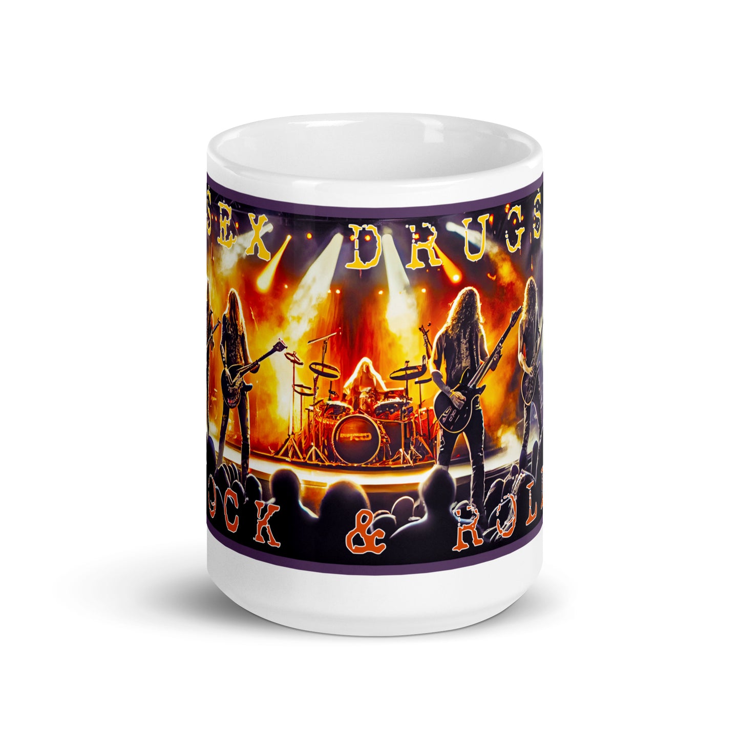 Weiße, glänzende Tasse - Rock n Roll