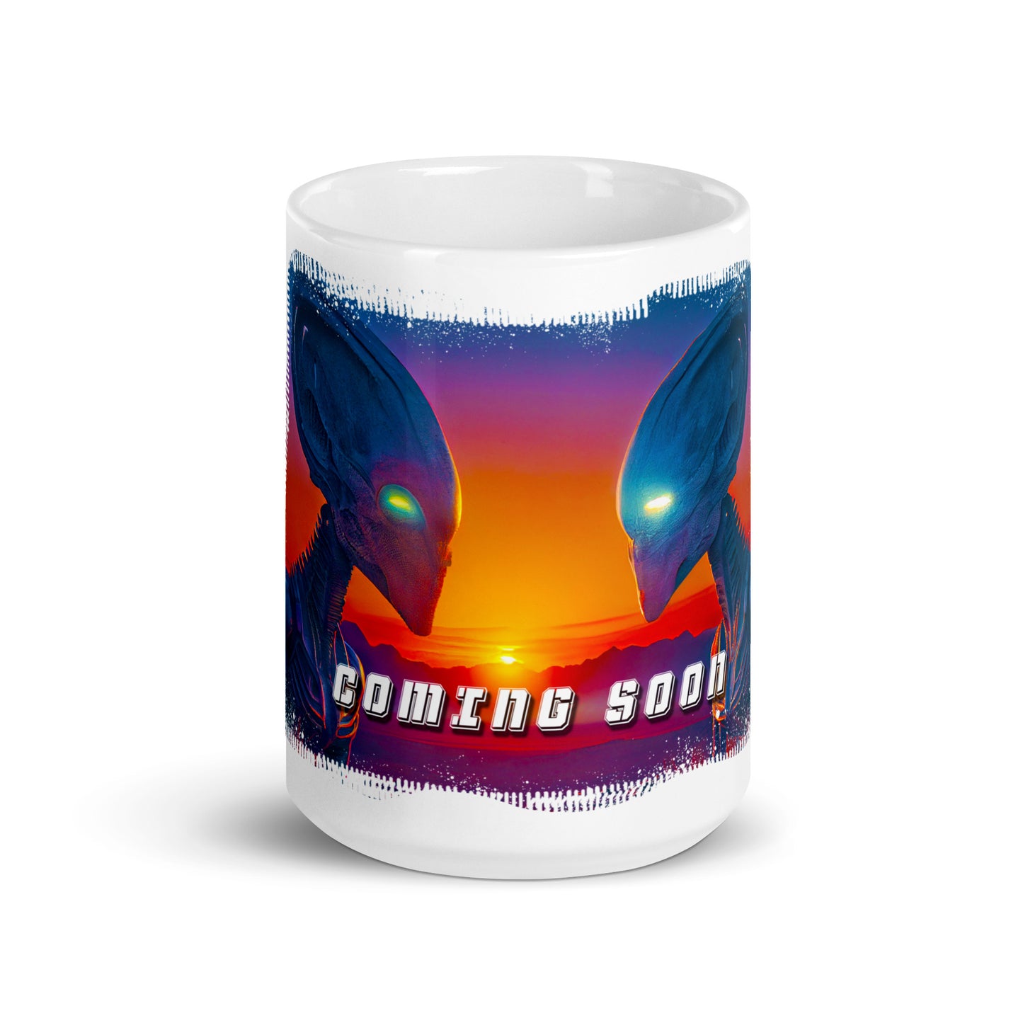 Weiße, glänzende Tasse - Coming Soon