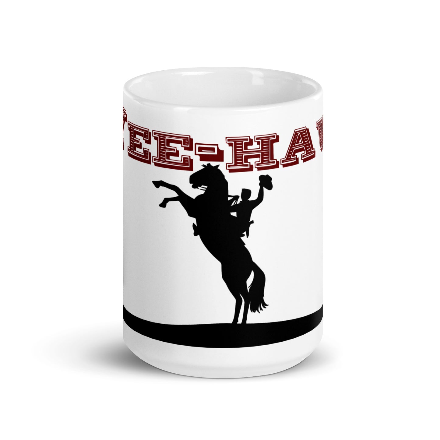 Weiße, glänzende Tasse - Yee-Haw