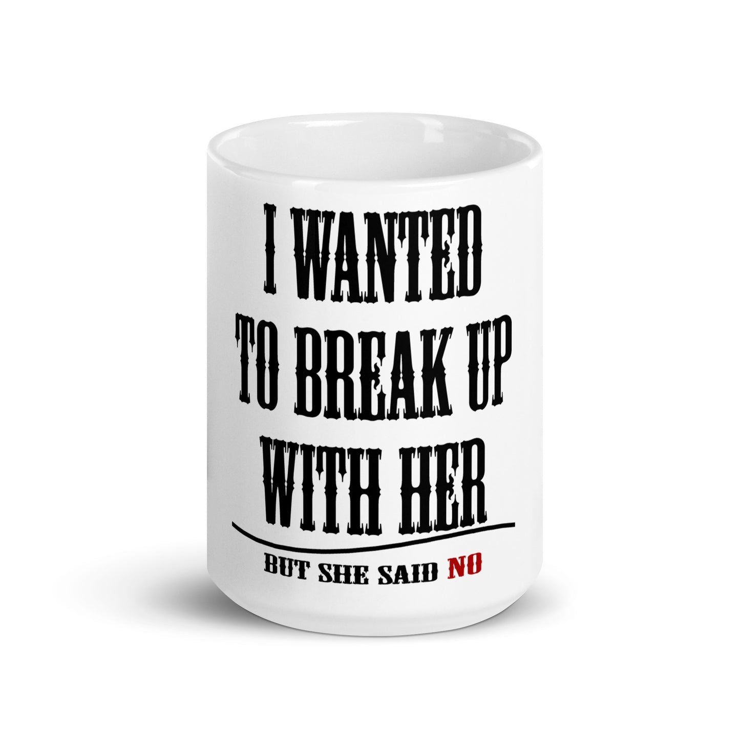 Weiße, glänzende Tasse - I want break